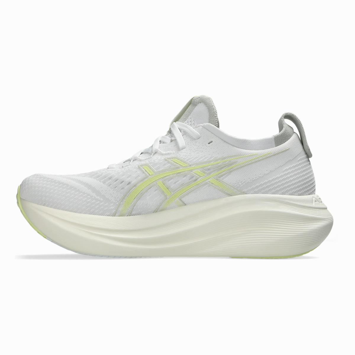 Asics Gel Nimbus 27 White - Huddle Yellow Cushioned running sneakers