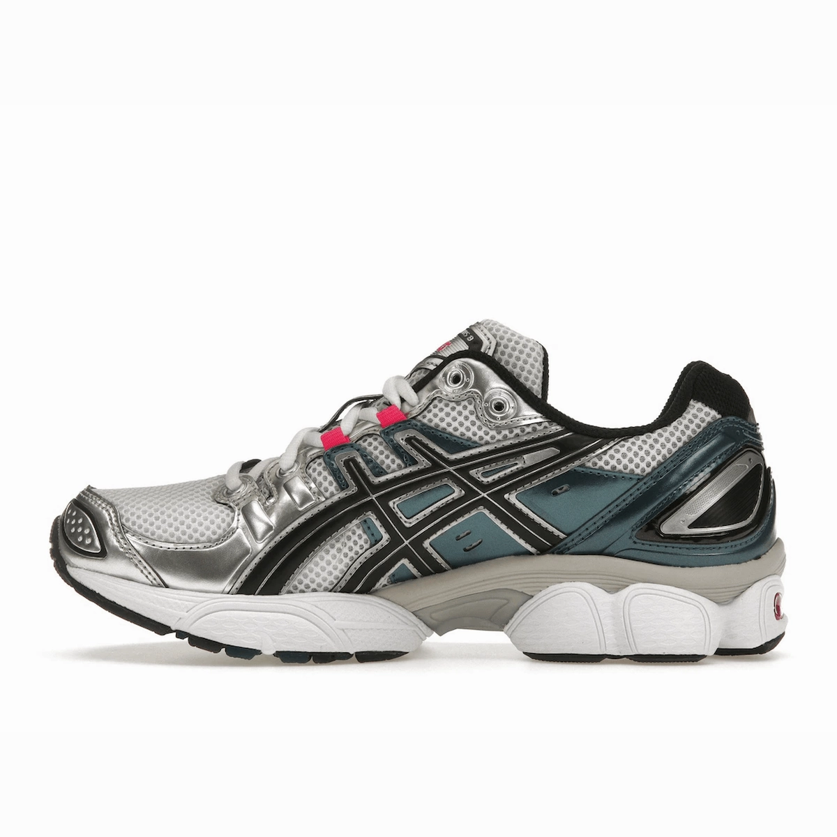 ASICS Gel-Nimbus 9 White Pink Glo Teal Lightweight city runners