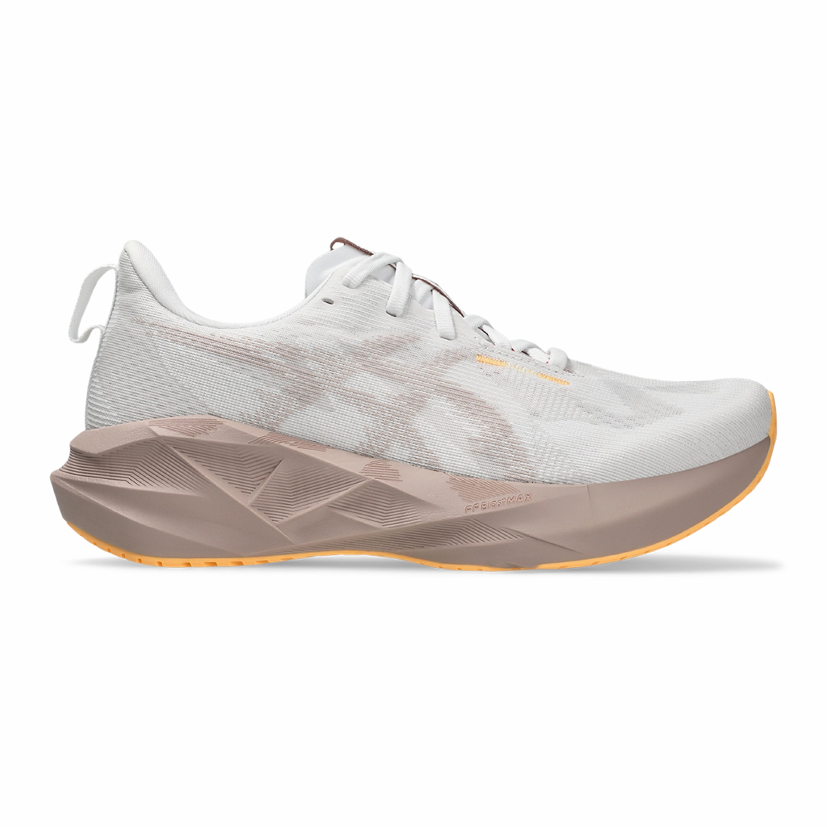 Asics Novablast 5 White - Fawn Asics neutral footwear designed for balanced running