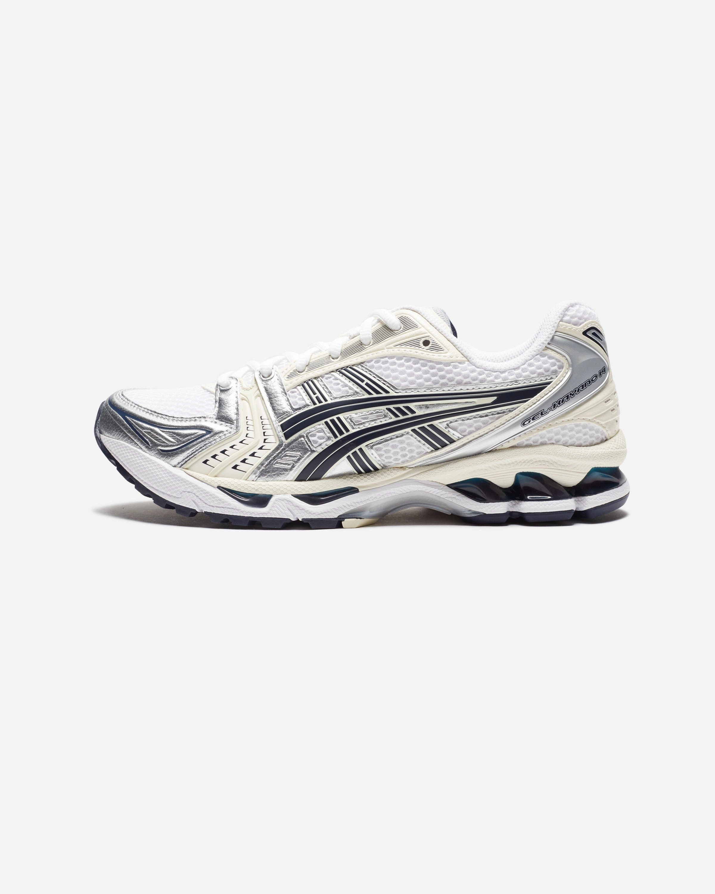 ASICS WOMEN'S GEL-KAYANO 14 - WHITE/ MIDNIGHT Performance comfort sneakers