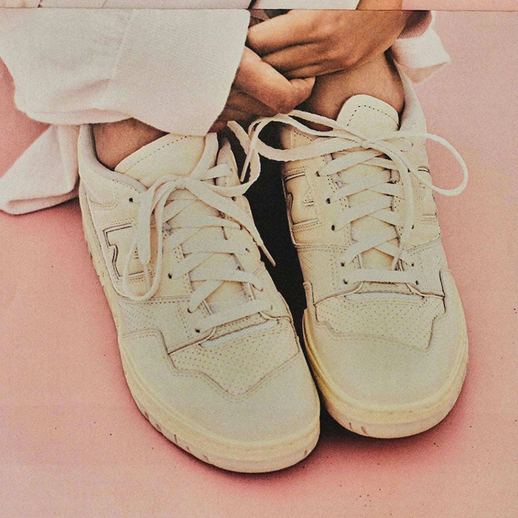 AURALEE x New Balance 550 Ecru Cushioned running footwear