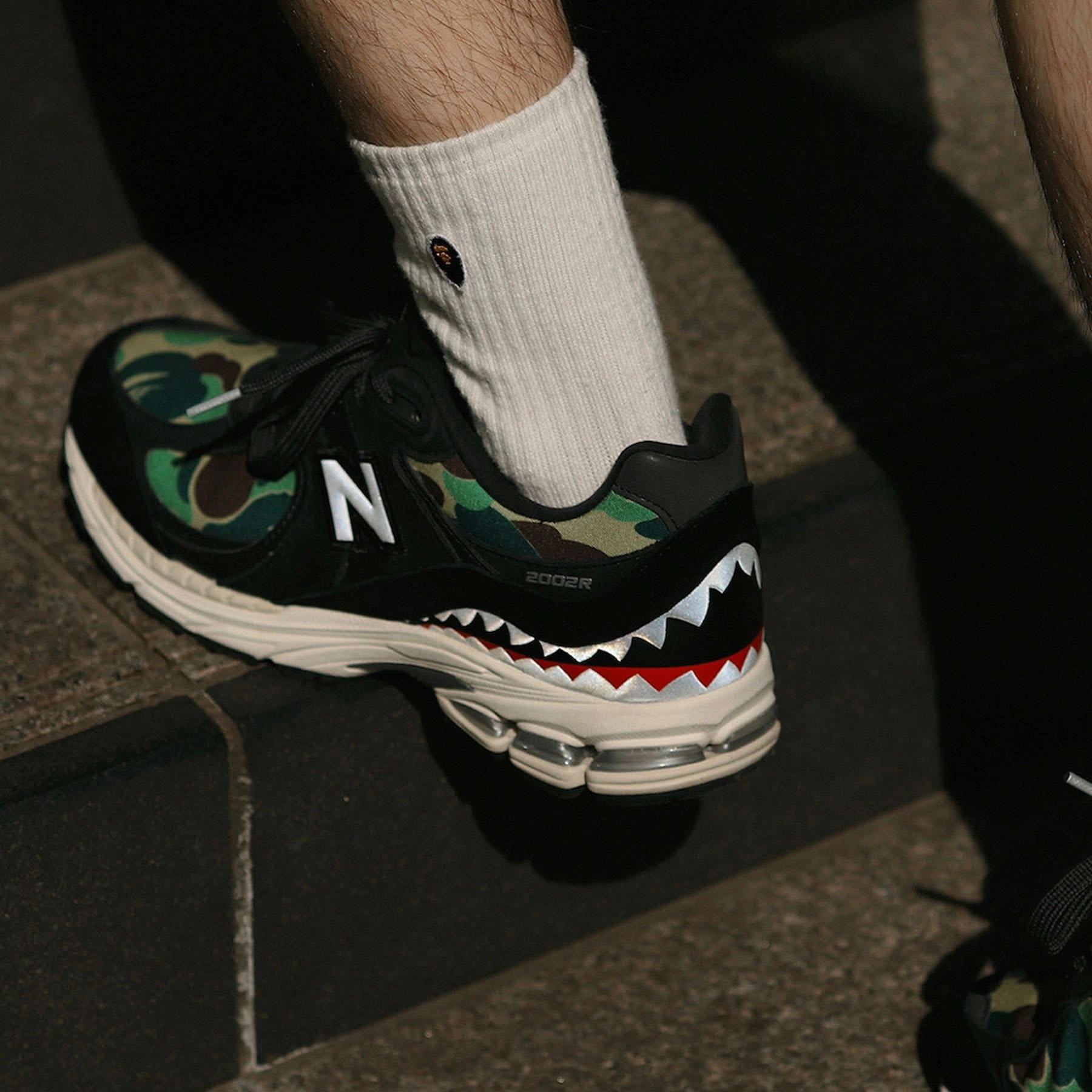 BAPE x 2002R 'Apes Together Strong - Black Camo' Cushioned running footwear