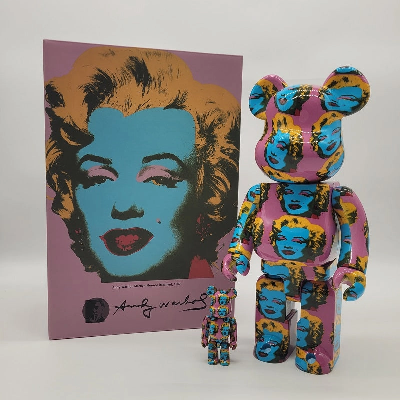 Bearbrick Andy Warhol Marilyn Monroe #2 400% & 100% Set by Medicom