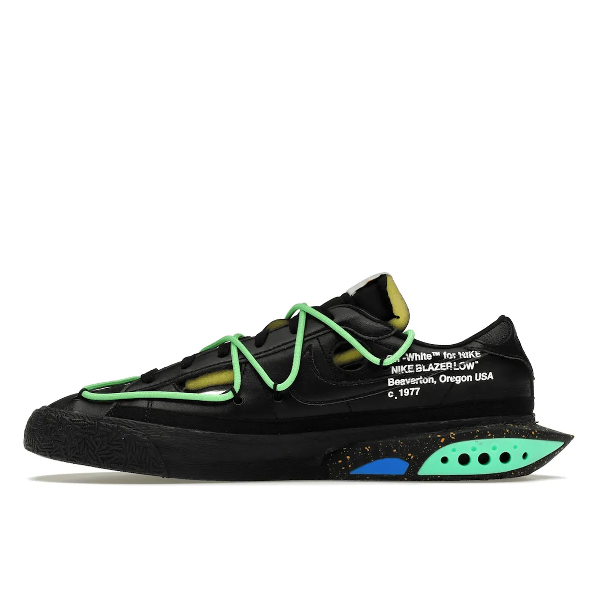 Blazer Low x Off-White Black Electro Green Off White X