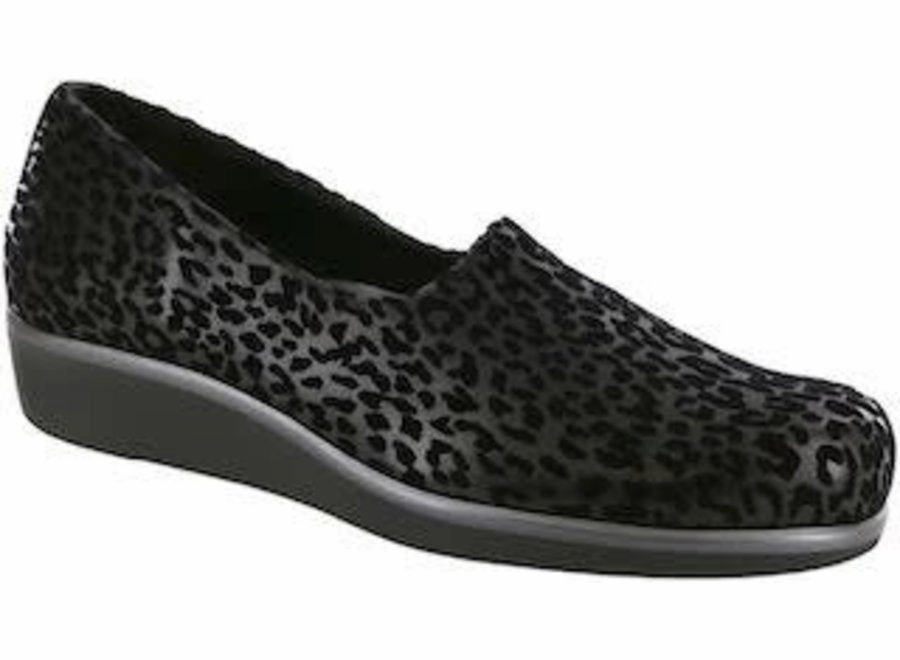 Bliss - Black Leopard SAS comfort walking shoes with supportive build
