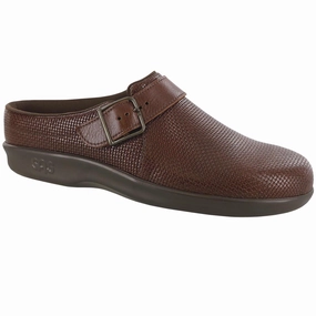 Clog - Woven Brown SAS comfort walking shoes with supportive build