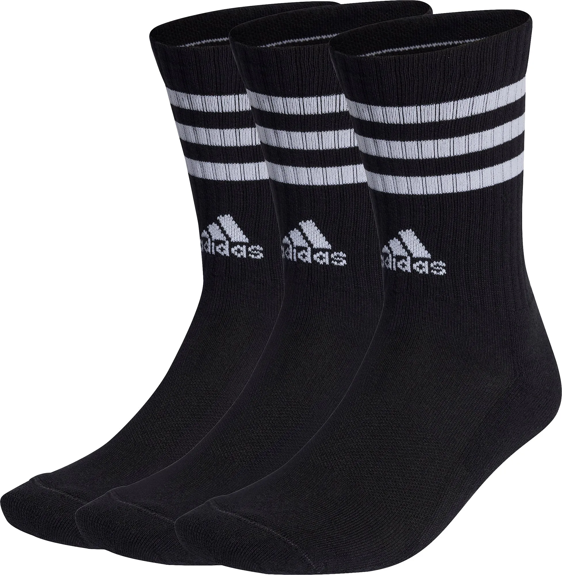 Clothing Adidas  Men adidas 3 Stripes Cushioned (3 Pack) Crew Socks - Black