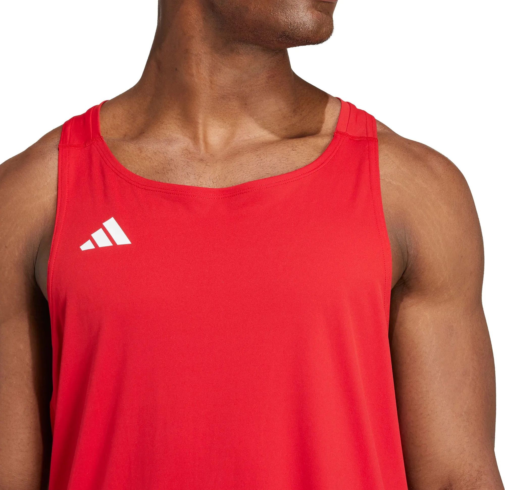 Clothing Adidas  Men adidas Adizero Essentials Mens Running Vest - Red