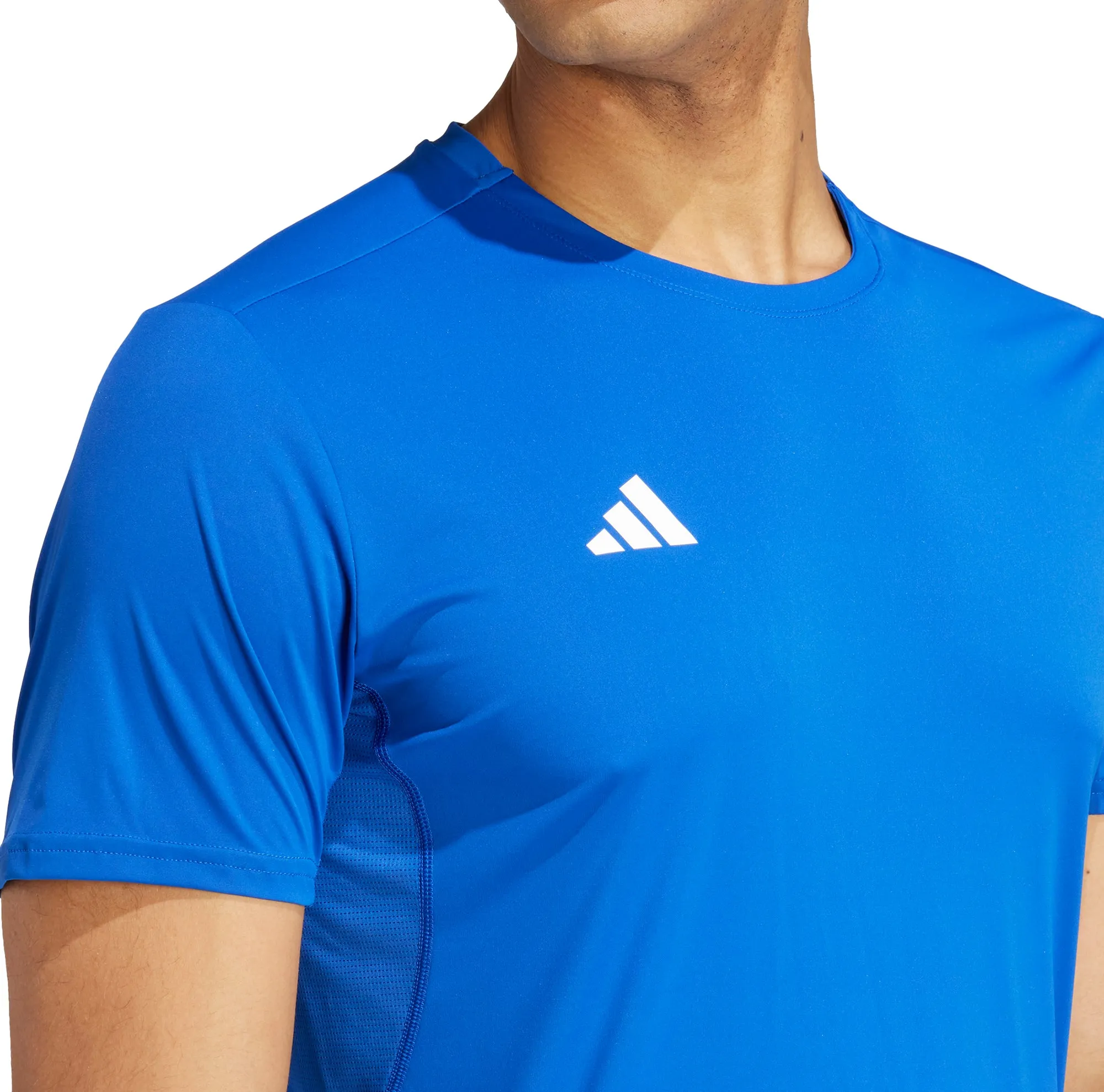 Clothing Adidas  Men adidas Adizero Essentials Short Sleeve Mens Running Top - Blue