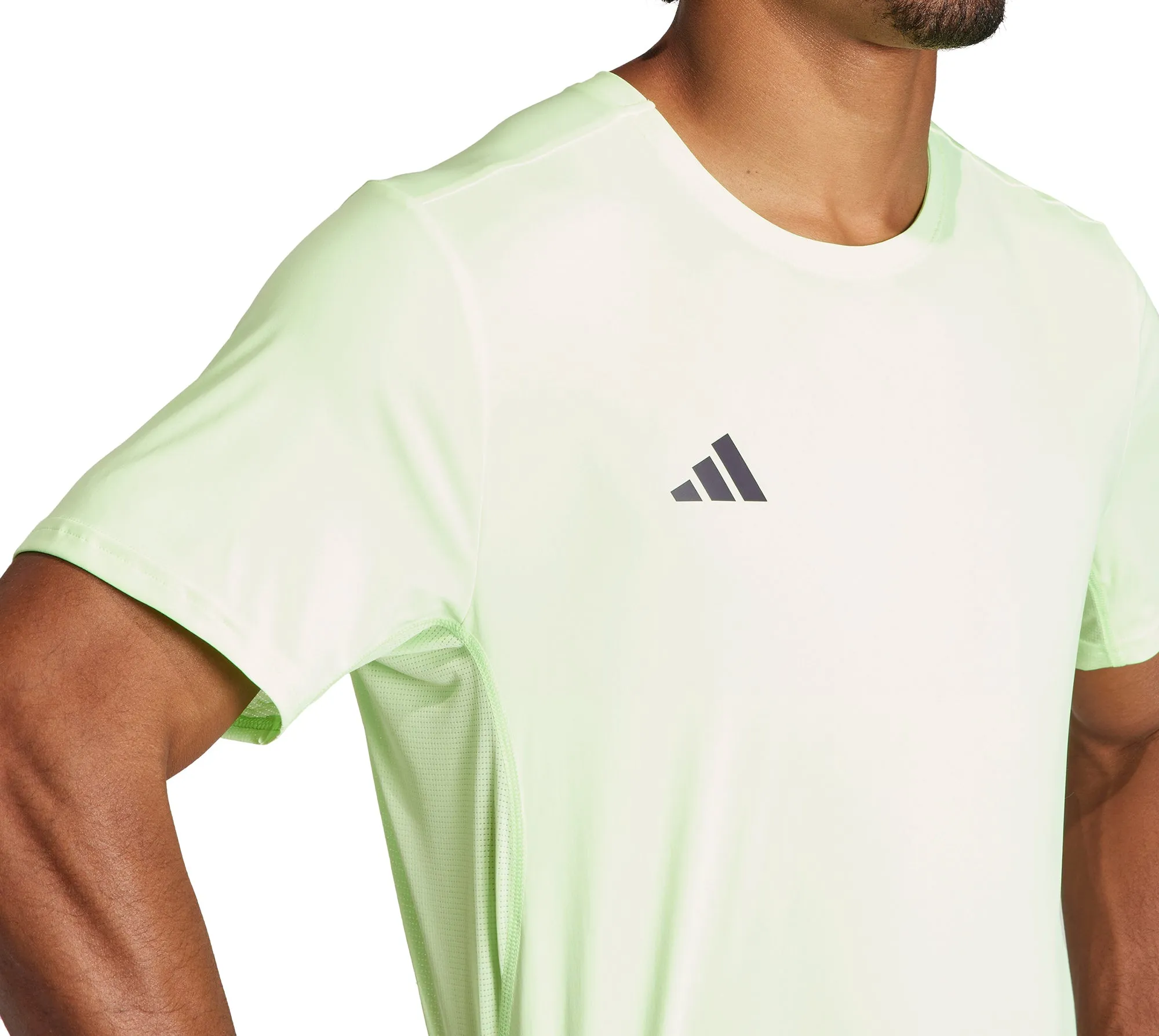 Clothing Adidas  Men adidas Adizero Essentials Short Sleeve Mens Running Top - Green