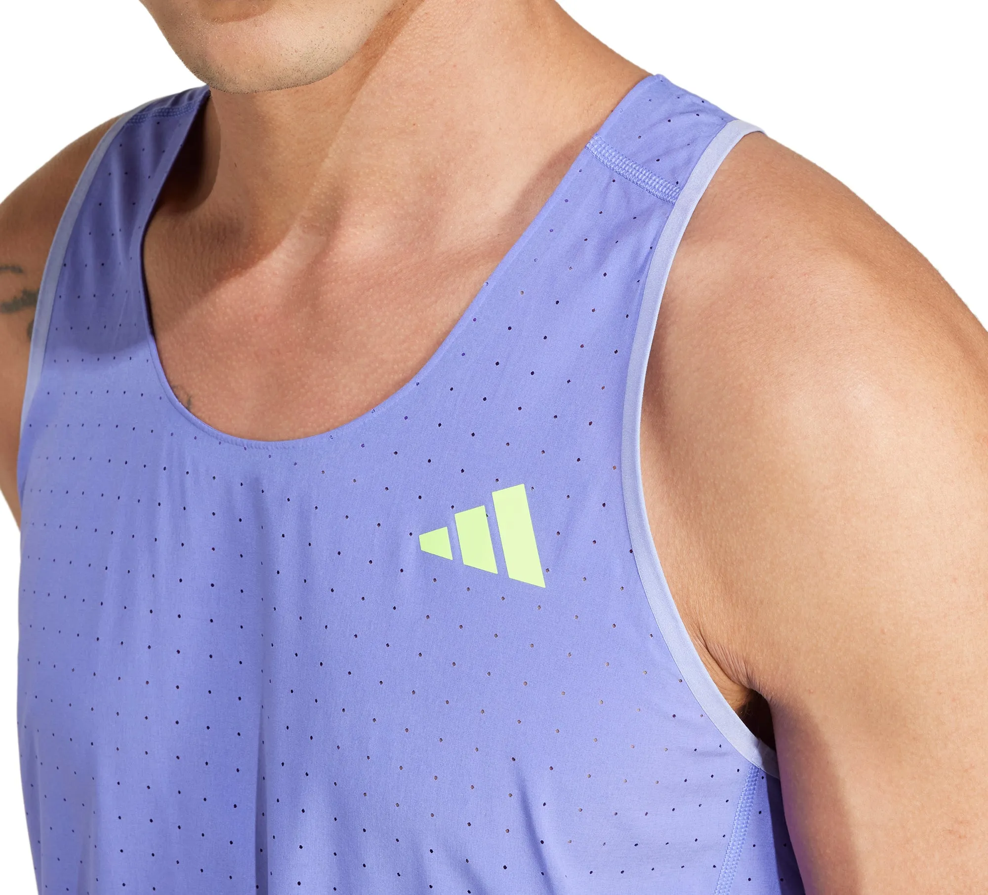 Clothing Adidas  Men adidas Adizero Mens Running Vest - Blue