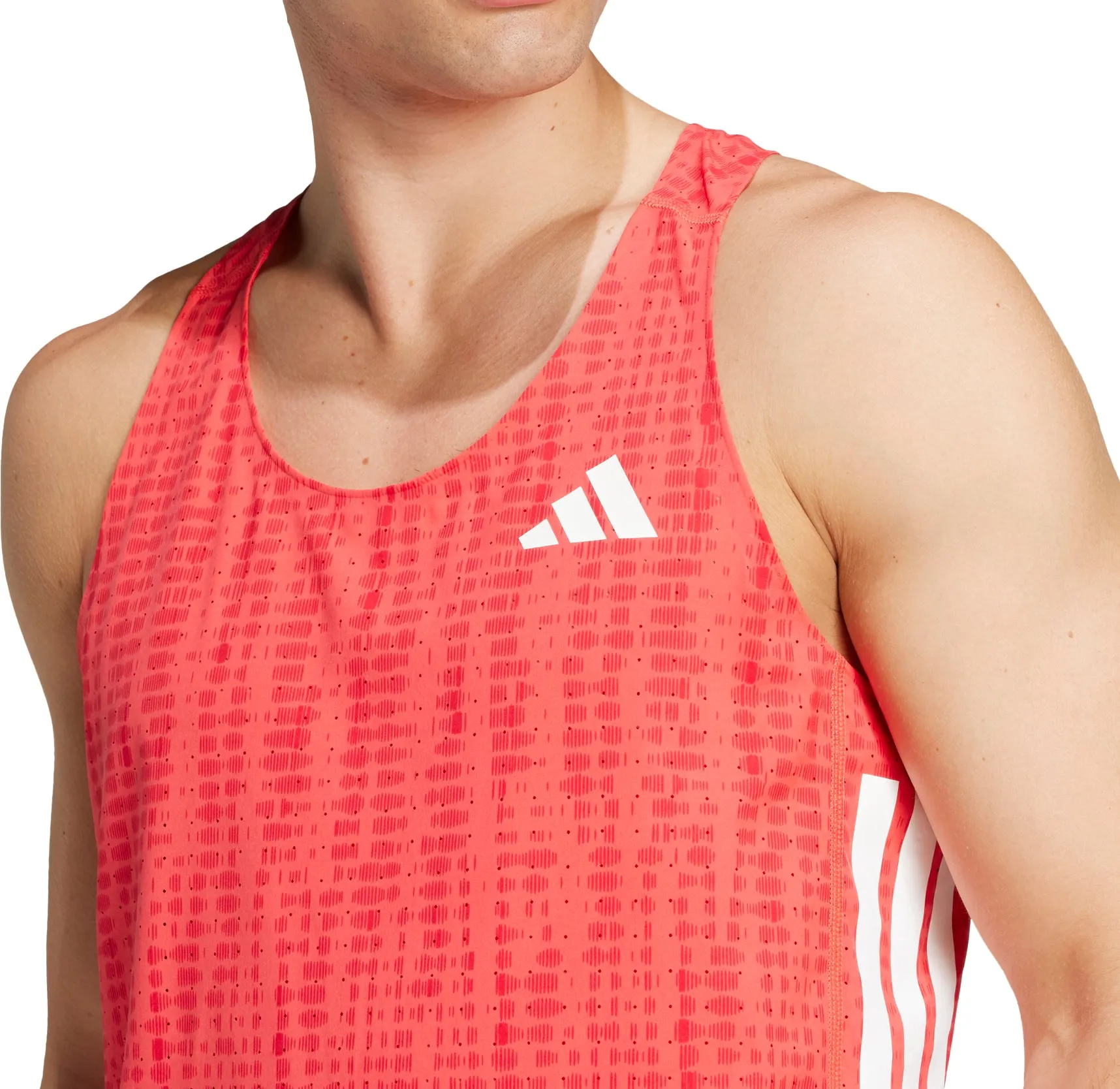Clothing Adidas  Men adidas Adizero Mens Running Vest - Red