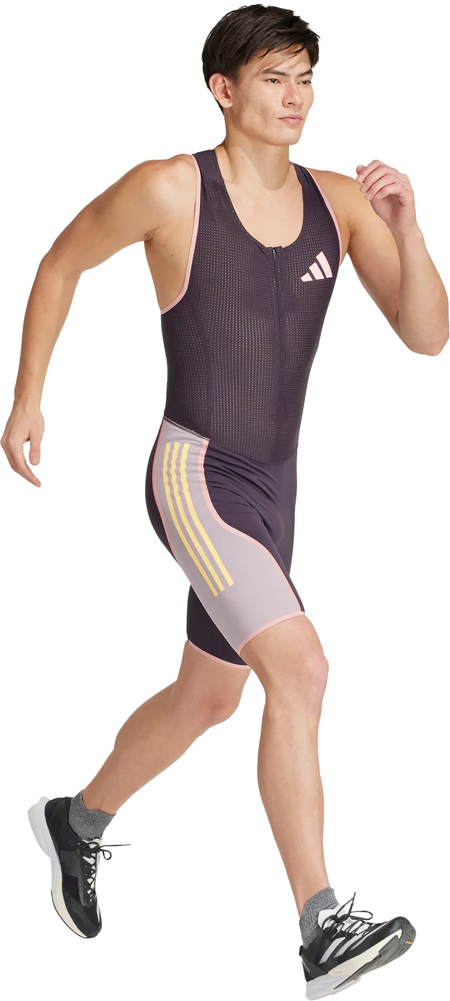 Clothing Adidas  Men adidas Adizero Promo Sleeveless Mens Running Suit - Purple