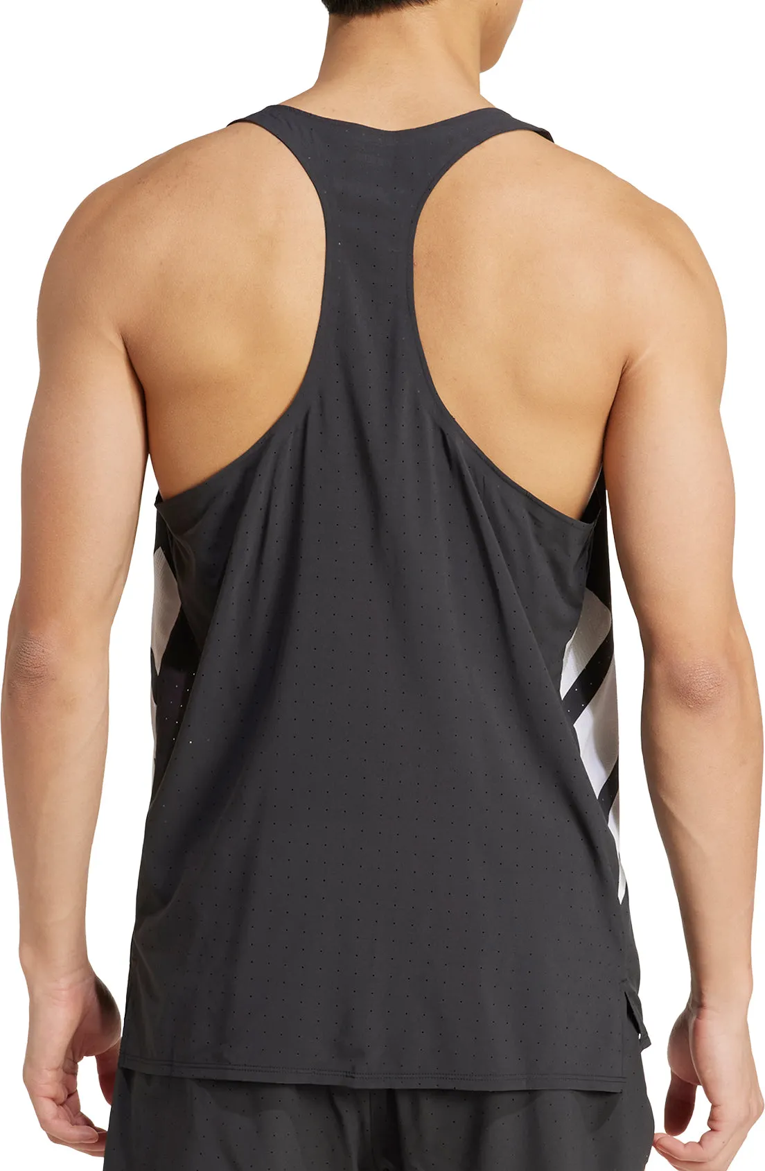 Clothing Adidas  Men adidas Adizero Road To Records Mens Running Vest - Black
