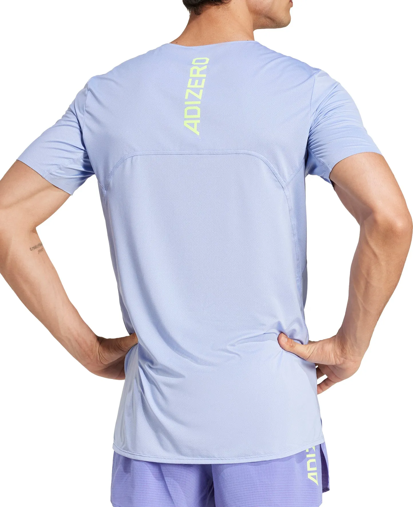 Clothing Adidas  Men adidas Adizero Short Sleeve Mens Running Top - Blue