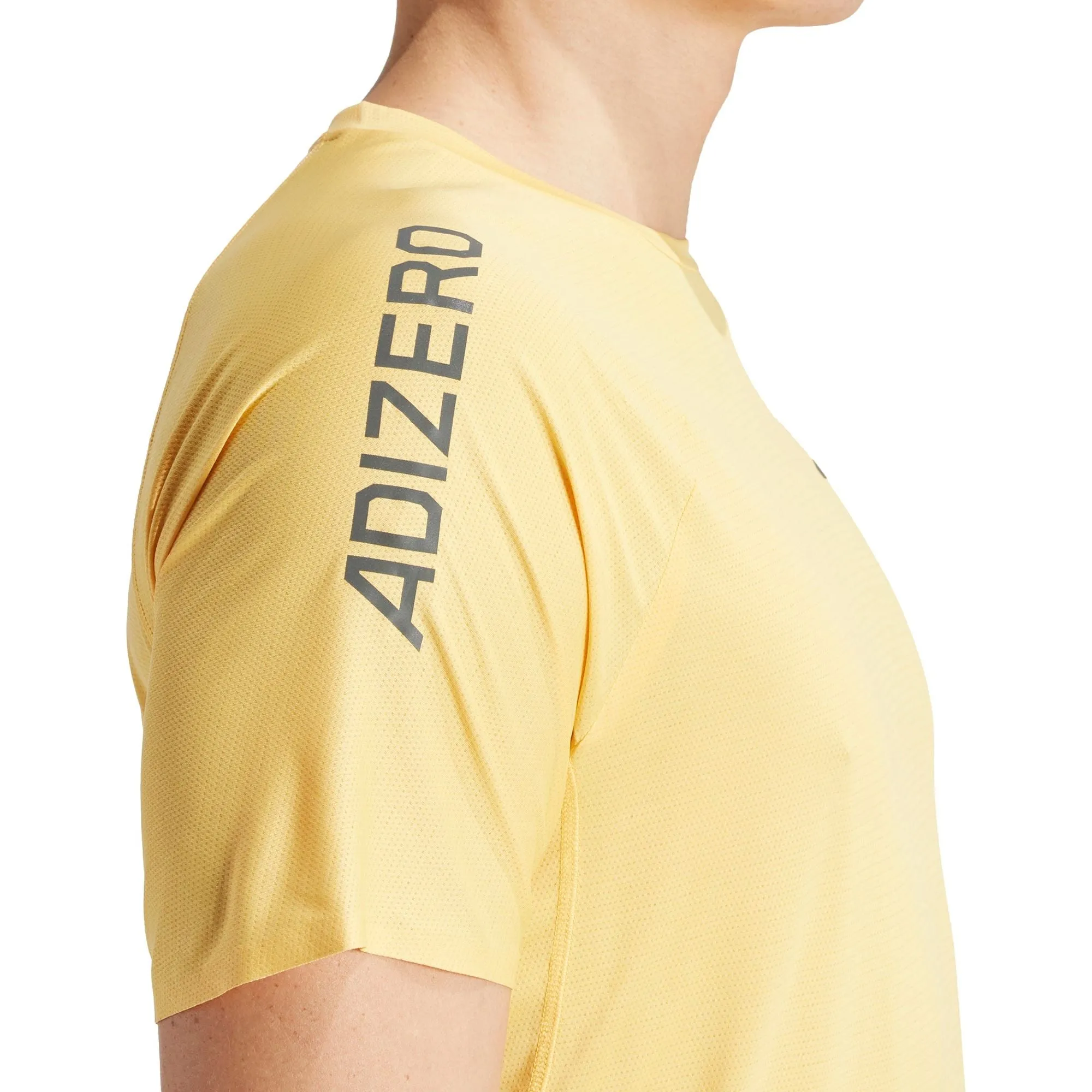 Clothing Adidas  Men adidas Adizero Short Sleeve Mens Running Top - Yellow