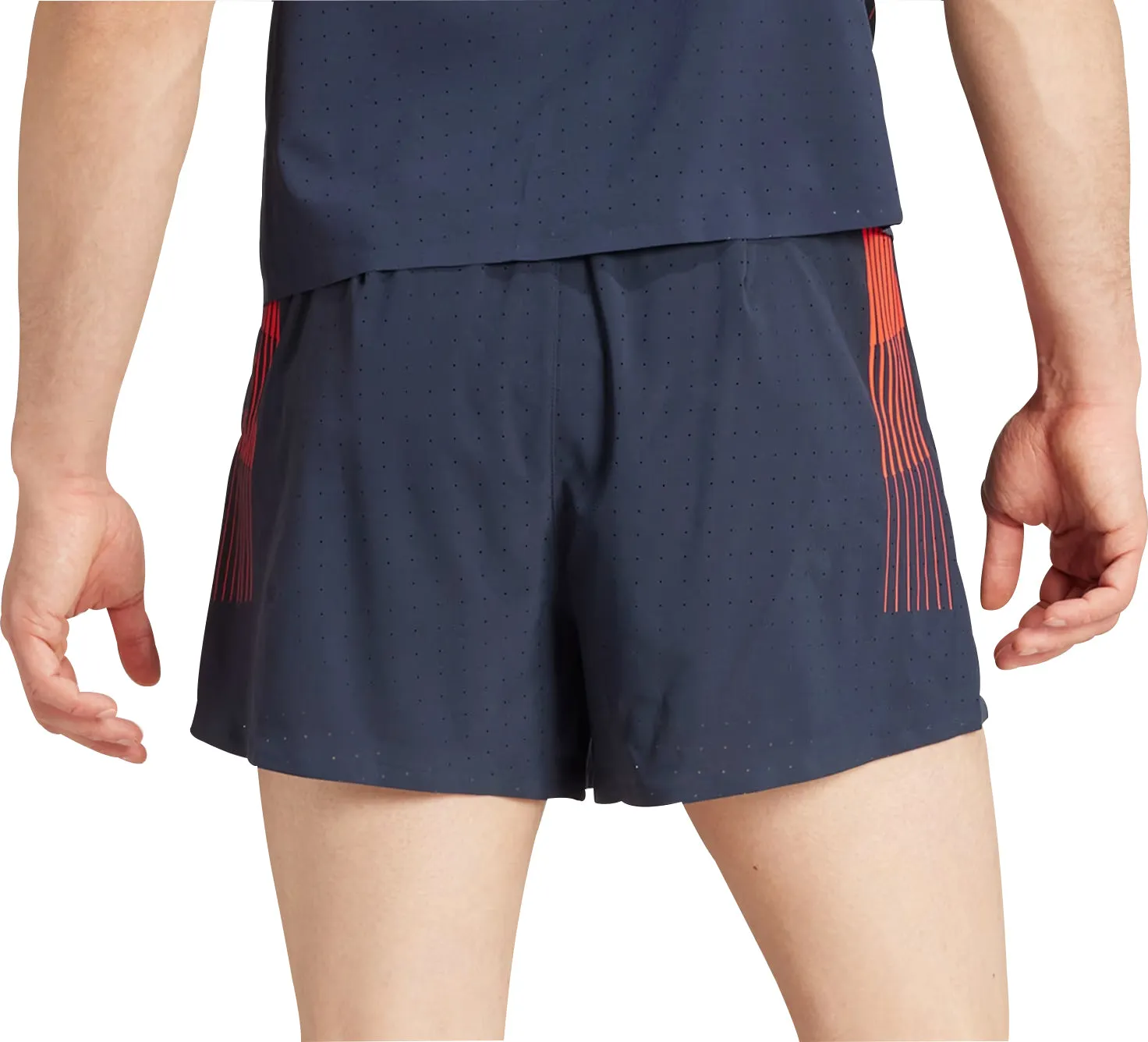Clothing Adidas  Men adidas Adizero Team GB Mens Split Running Shorts - Blue