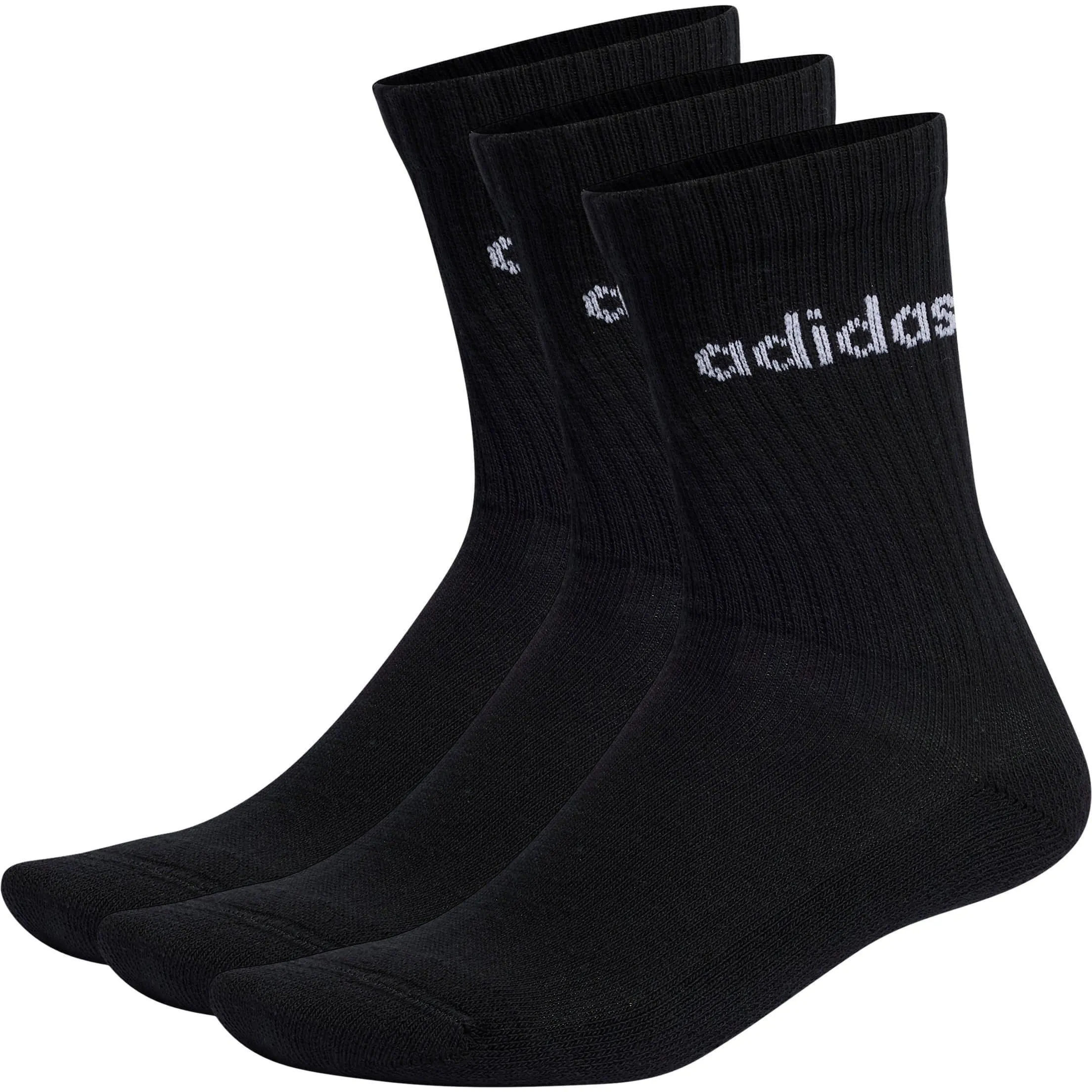 Clothing Adidas  Men adidas Cushioned Linear (3 Pack) Crew Training Socks - Black
