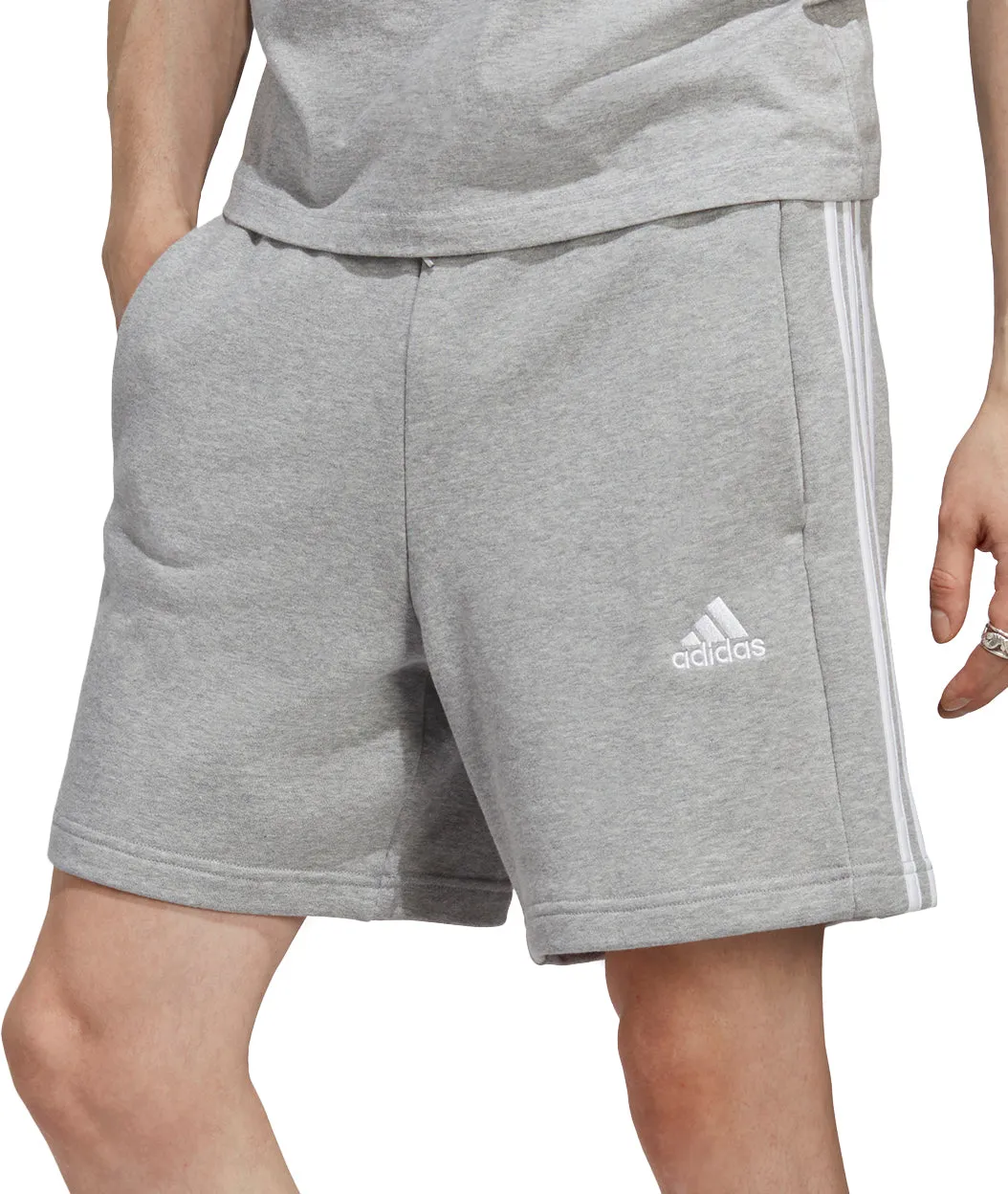 Clothing Adidas  Men adidas Essentials 3 Stripes Mens Shorts - Grey