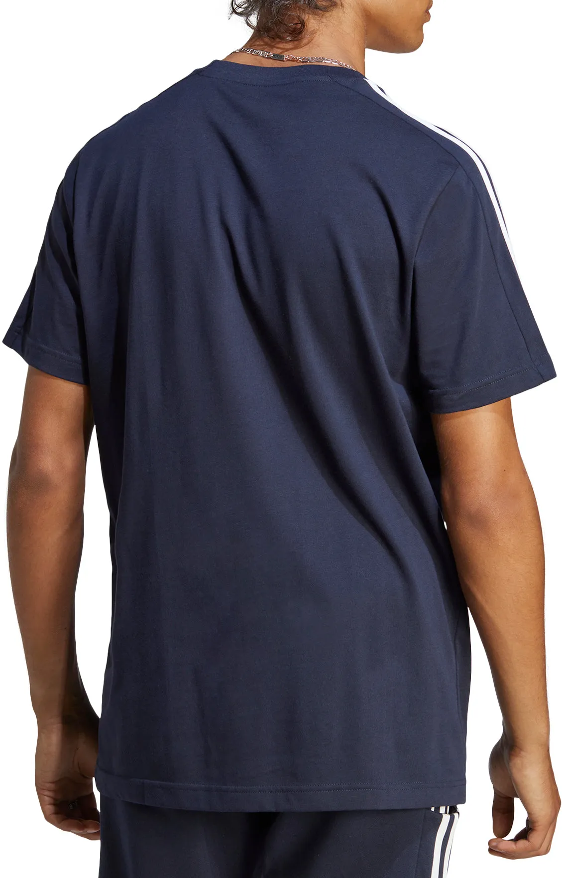 Clothing Adidas  Men adidas Essentials 3 Stripes Short Sleeve Mens Top - Blue