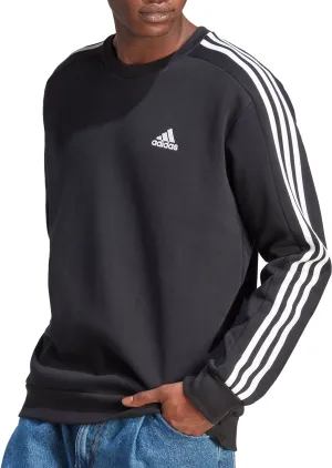 Clothing Adidas  Men adidas Essentials Fleece 3 Stripes Mens Sweatshirt - Black