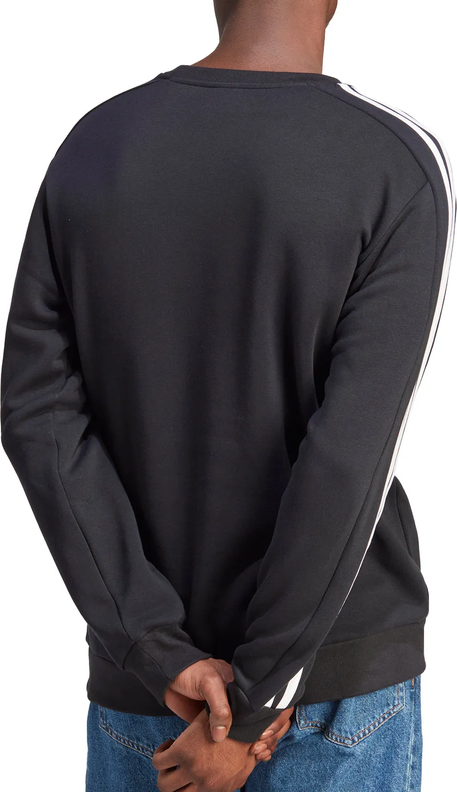 Clothing Adidas  Men adidas Essentials Fleece 3 Stripes Mens Sweatshirt - Black