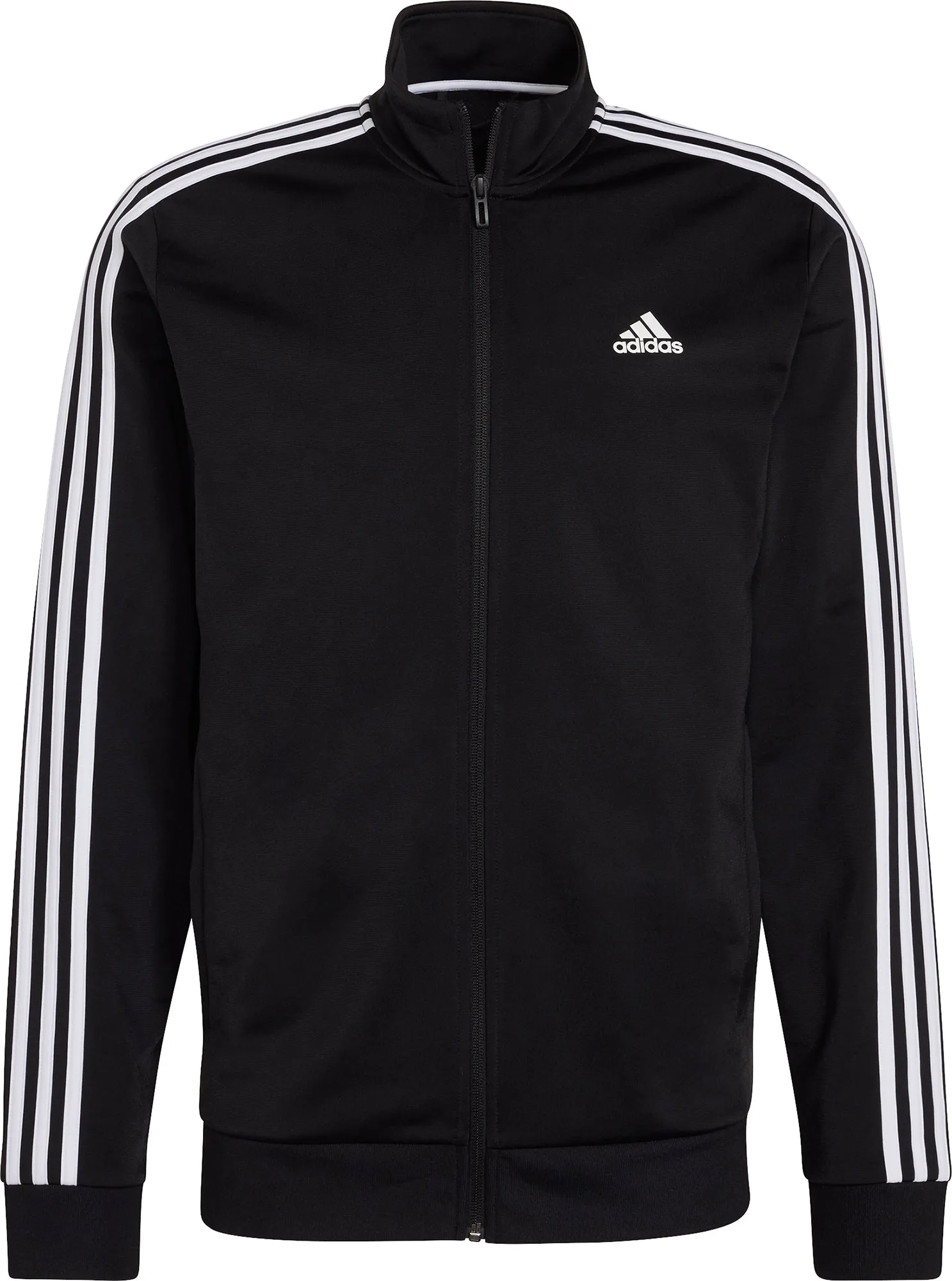 Clothing Adidas  Men adidas Essentials Warm Up 3 Stripes Mens Track Jacket - Black