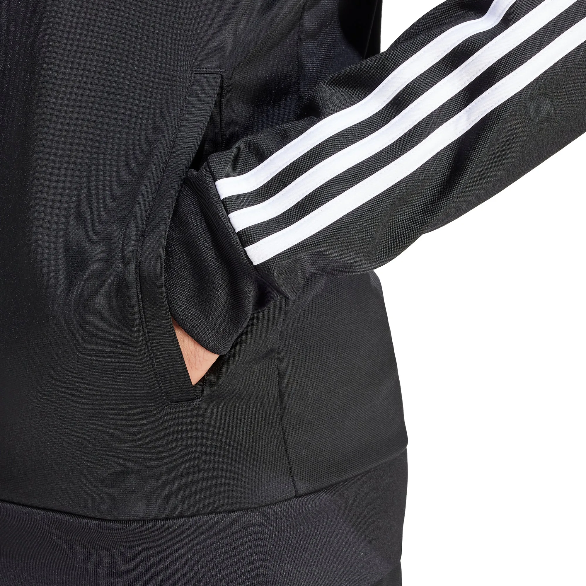 Clothing Adidas  Men adidas Essentials Warm Up 3 Stripes Mens Track Jacket - Black