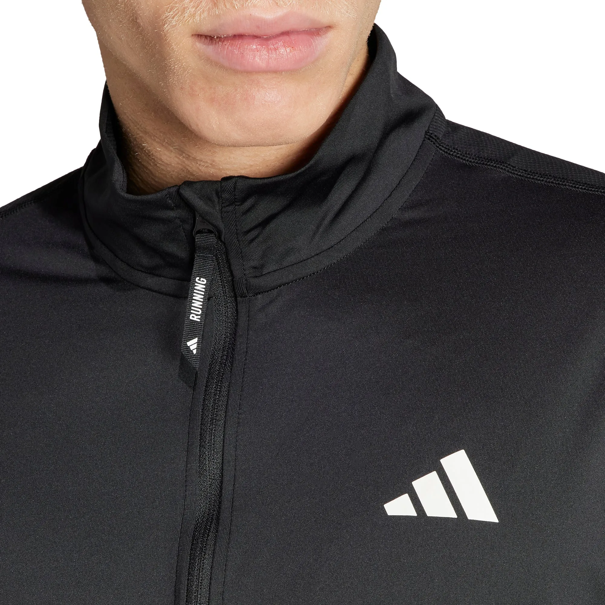 Clothing Adidas  Men adidas Own The Run Half Zip Long Sleeve Mens Running Top - Black
