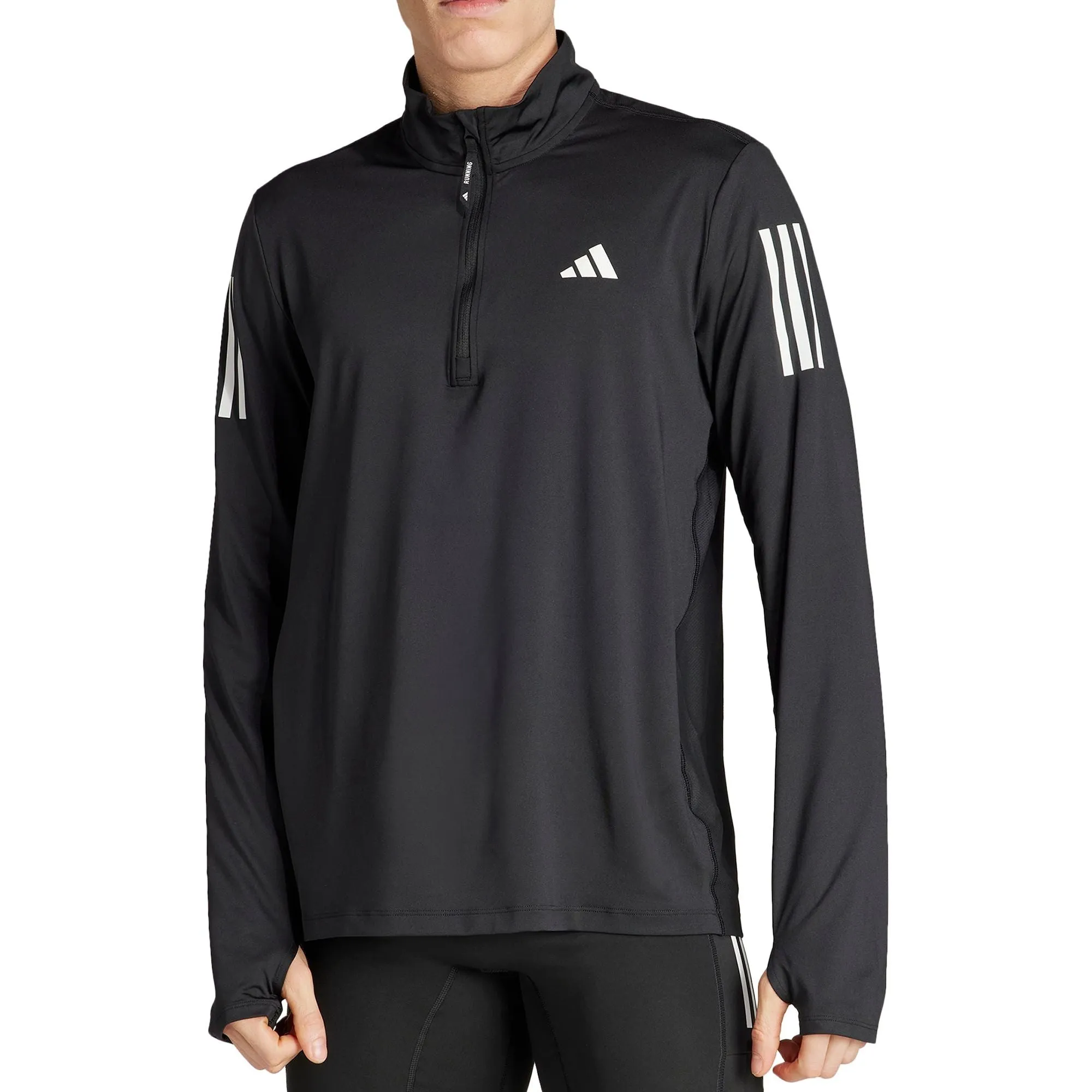 Clothing Adidas  Men adidas Own The Run Half Zip Long Sleeve Mens Running Top - Black