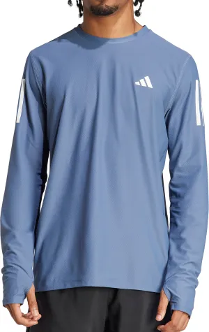 Clothing Adidas  Men adidas Own The Run Long Sleeve Mens Running Top - Blue