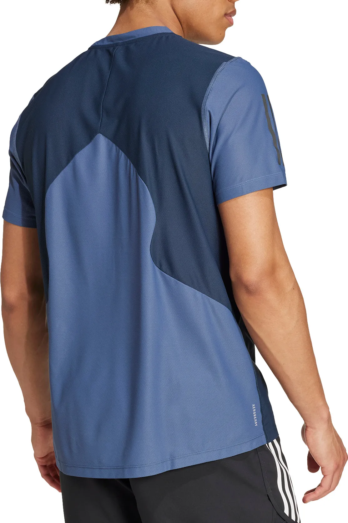 Clothing Adidas  Men adidas Own The Run Short Sleeve Mens Running Top - Blue