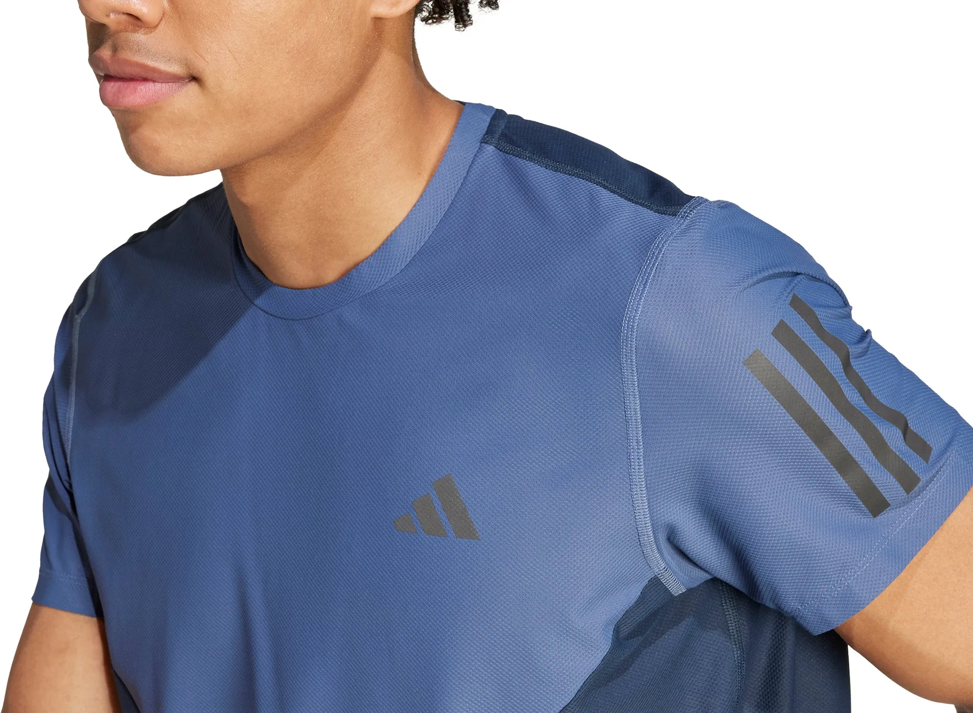 Clothing Adidas  Men adidas Own The Run Short Sleeve Mens Running Top - Blue