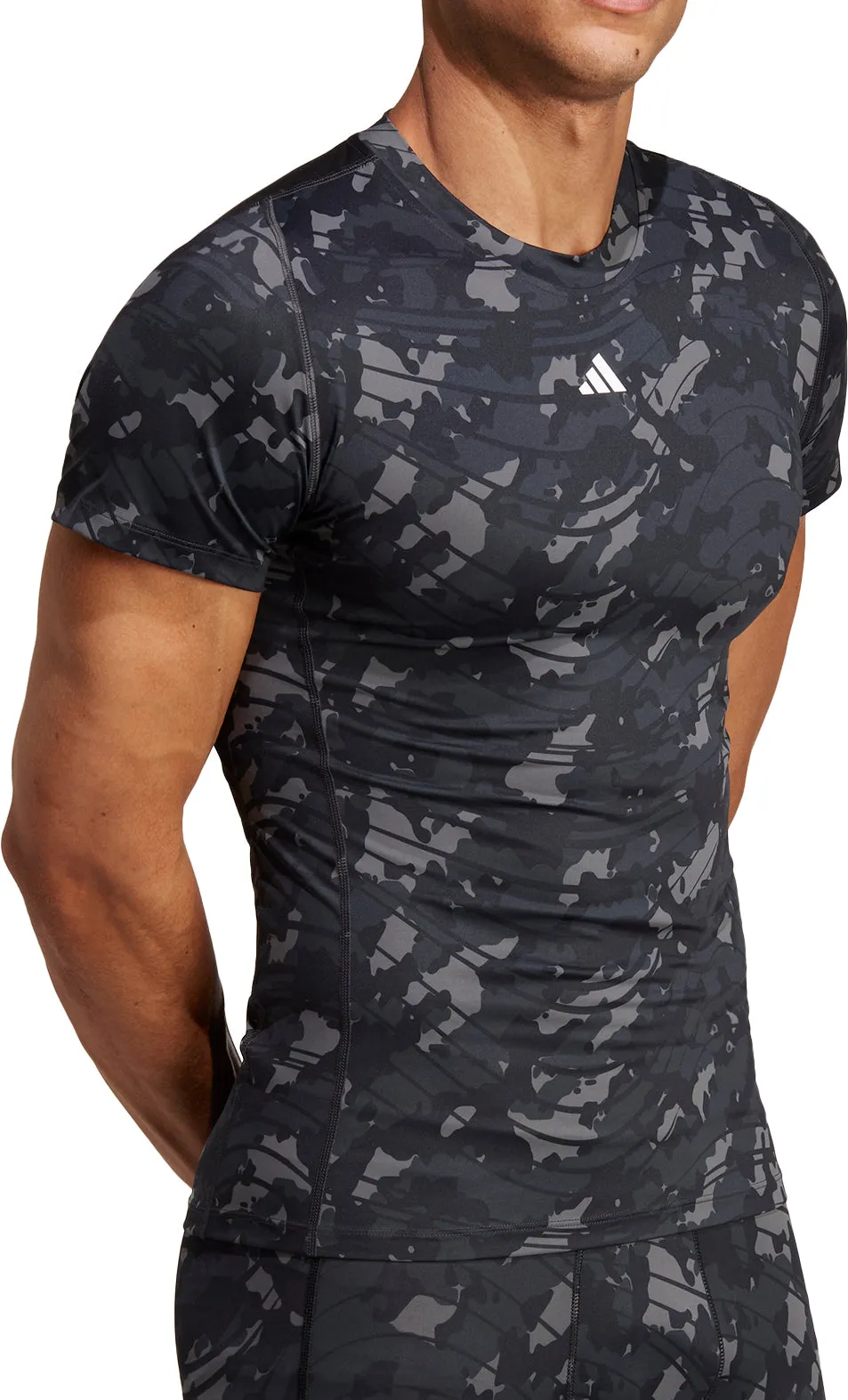 Clothing Adidas  Men adidas Tech Fit Short Sleeve Mens Training Top - Black