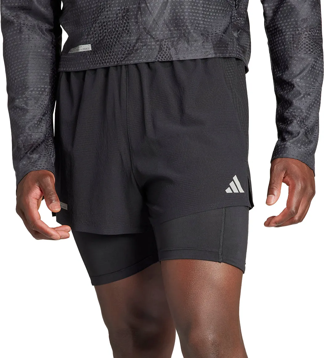 Clothing Adidas  Men adidas Ultimate 2 In 1 Mens Running Shorts - Black