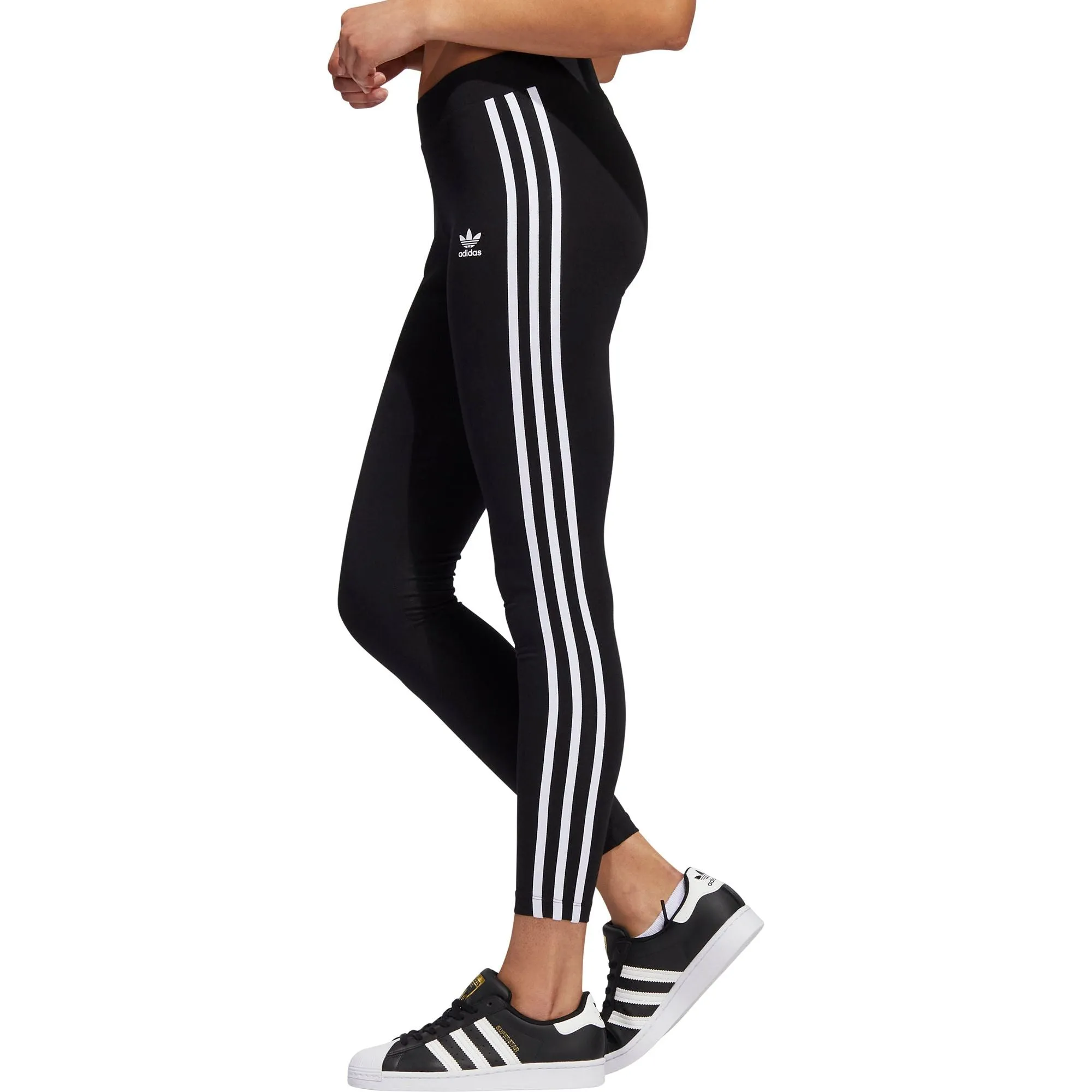 Clothing Adidas  Women adidas Adicolour Classic 3 Stripes Womens Long Training Tights - Black