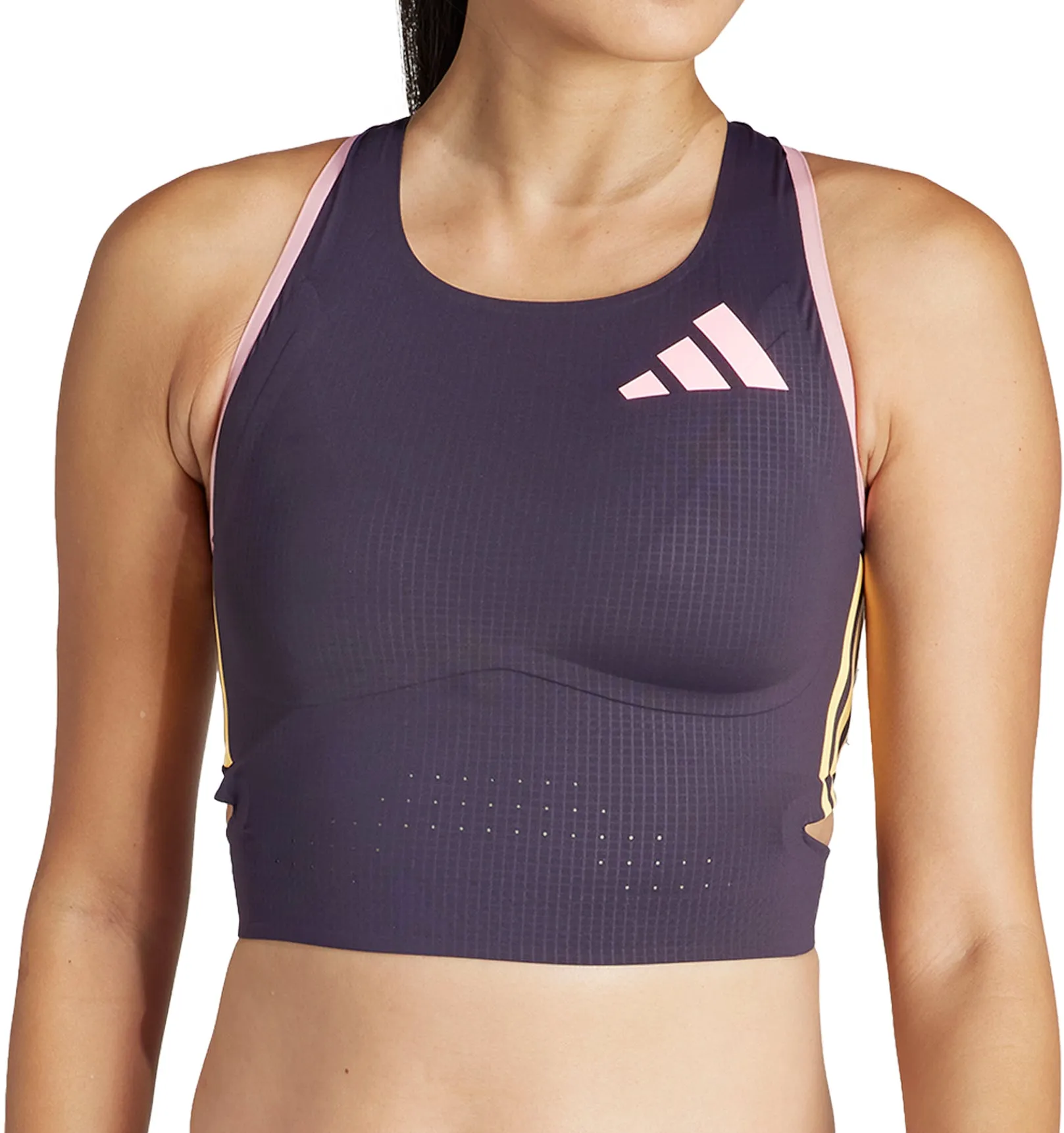 Clothing Adidas  Women adidas Adizero Promo Womens Running Crop Top - Purple