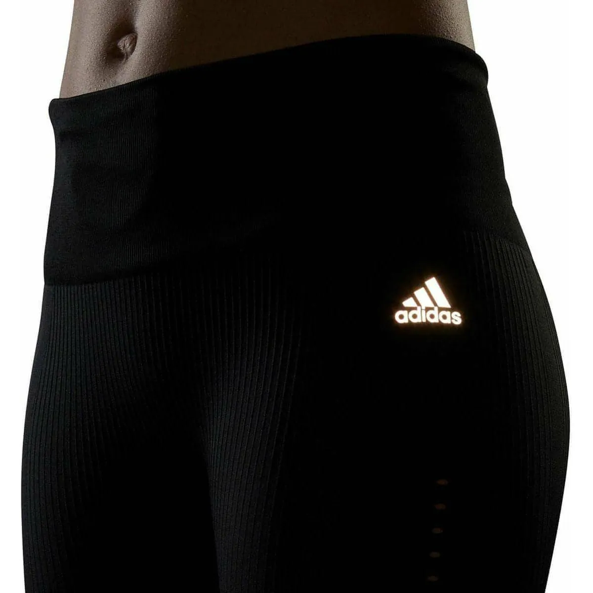 Clothing Adidas  Women adidas AeroKnit Womens 7/8 Running Tights - Black