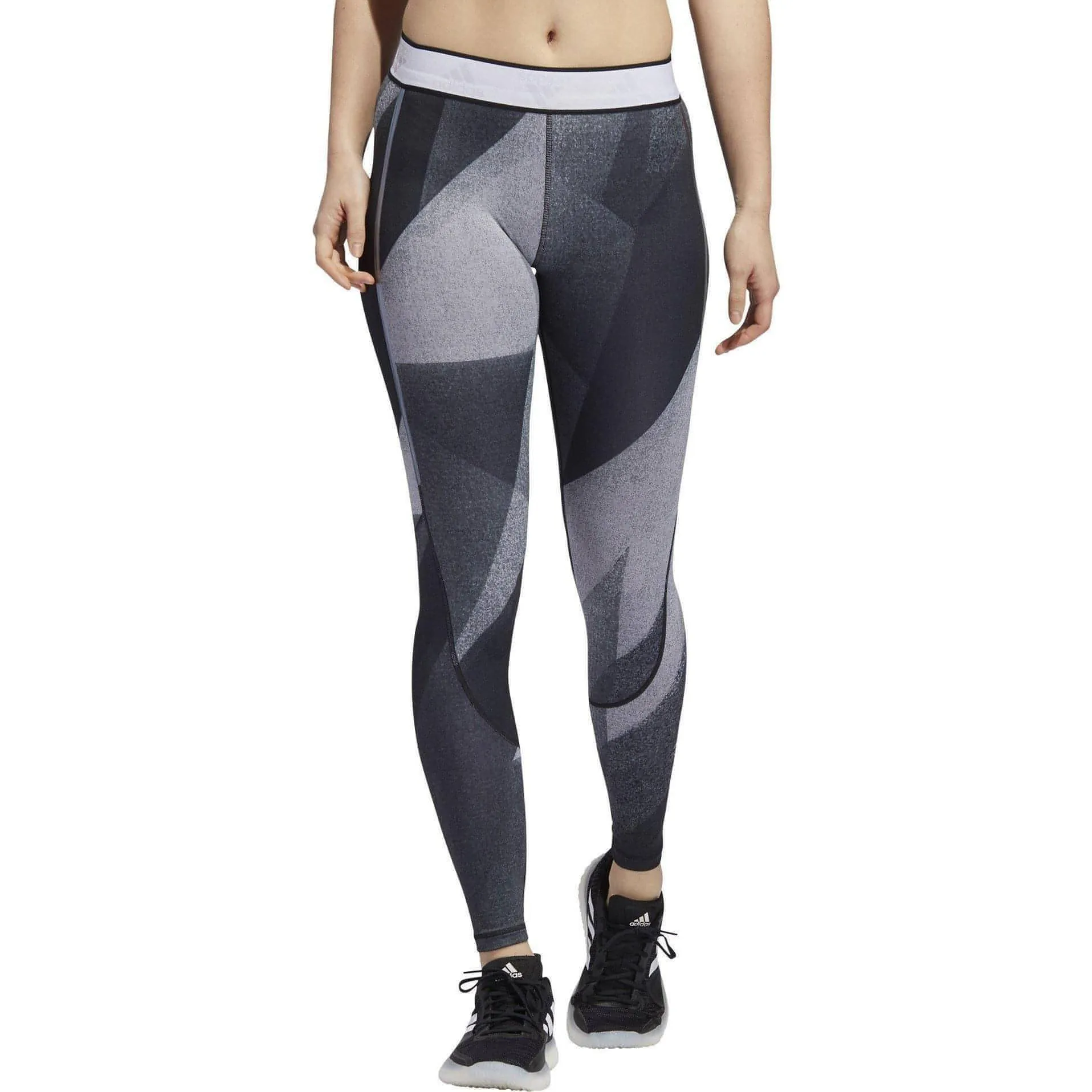 Clothing Adidas  Women adidas AlphaSkin Graphic Womens Long Training Tights - Grey