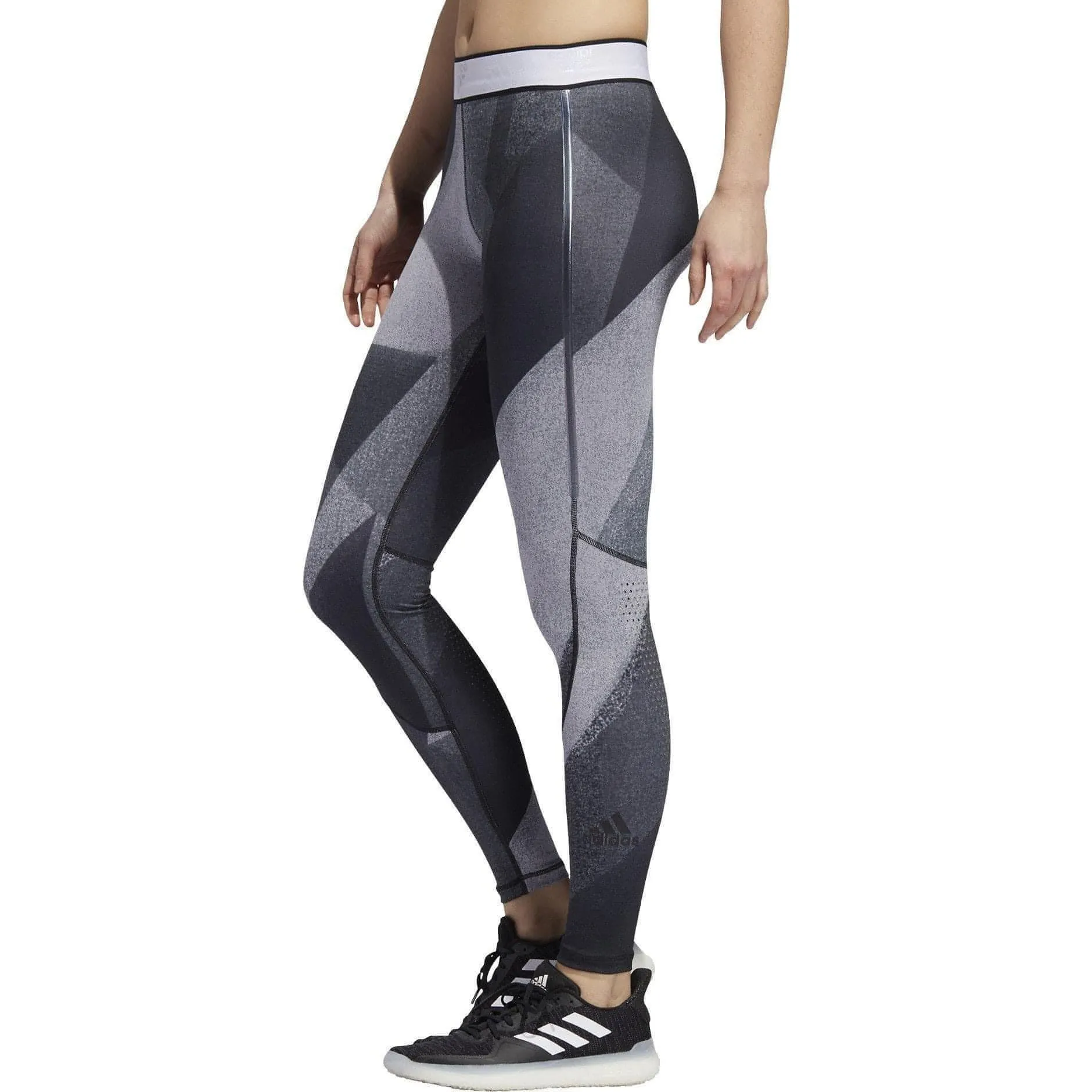 Clothing Adidas  Women adidas AlphaSkin Graphic Womens Long Training Tights - Grey