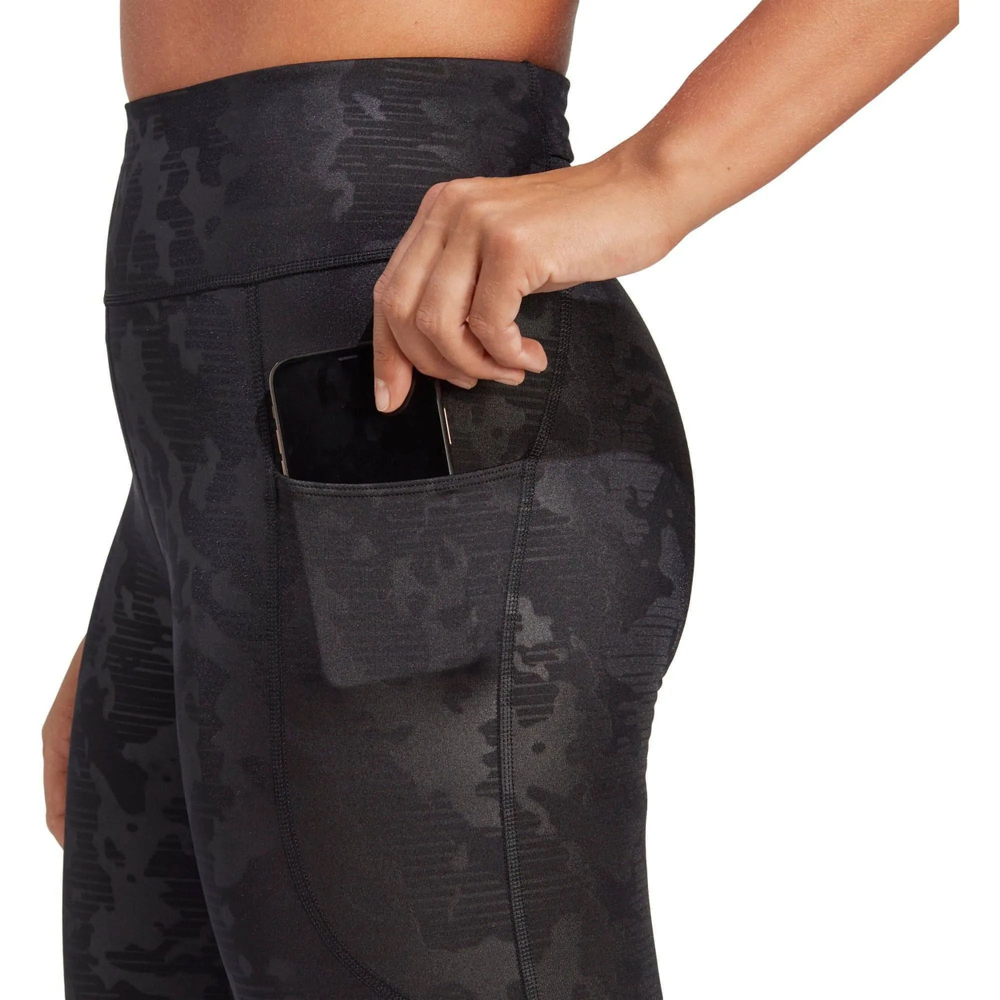 Clothing Adidas  Women adidas DailyRun Embossed High Rise Womens 7/8 Running Tights - Black
