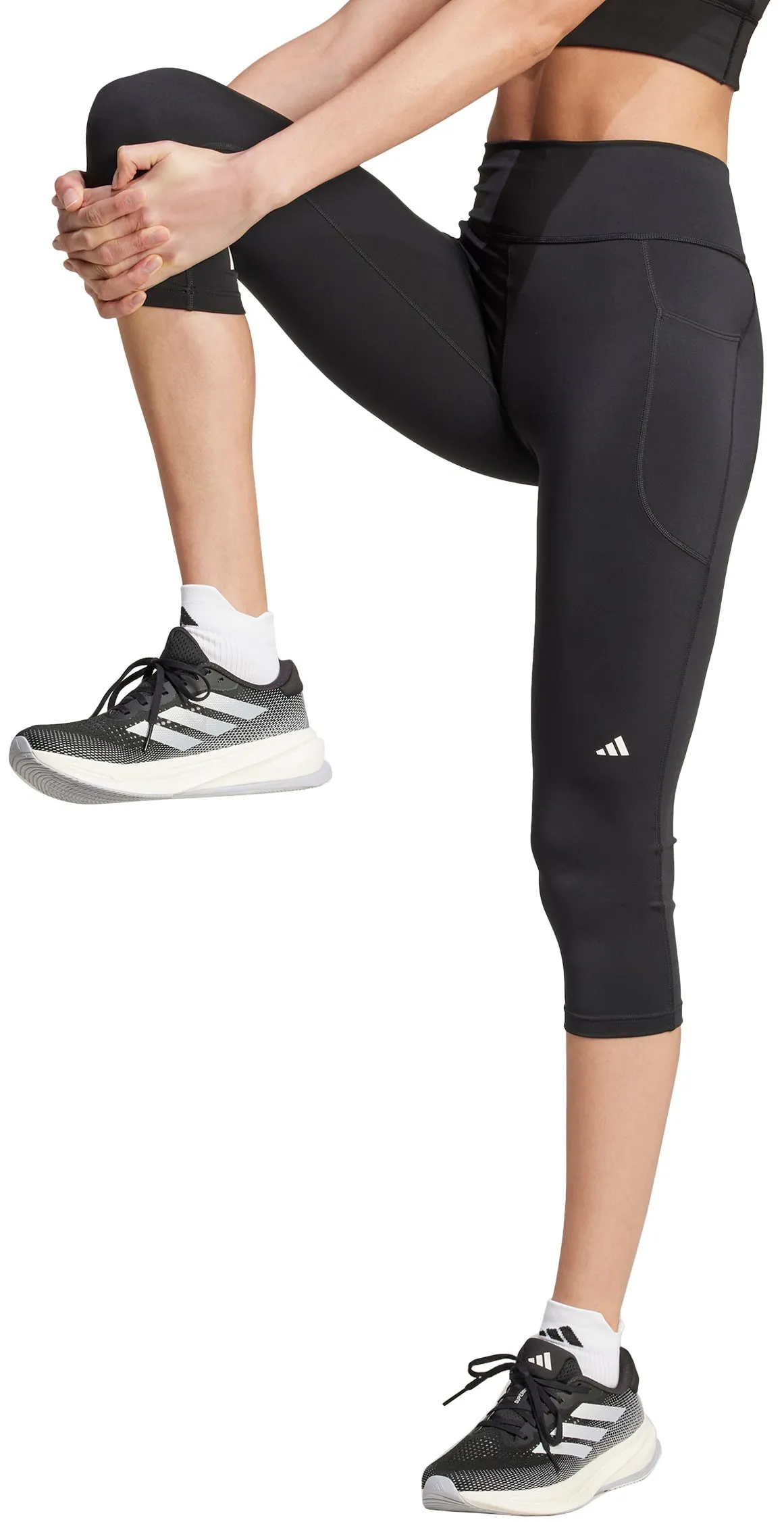 Clothing Adidas  Women adidas DailyRun Womens 3/4 Capri Running Tights - Black