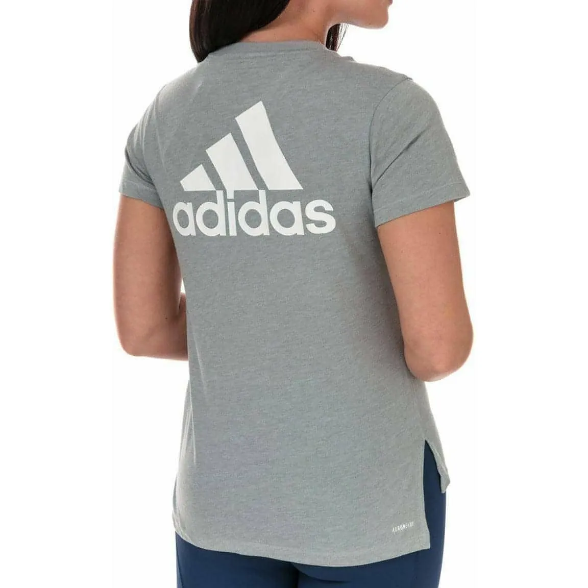 Clothing Adidas  Women adidas Logo Go To Short Sleeve Womens Training Top - Grey