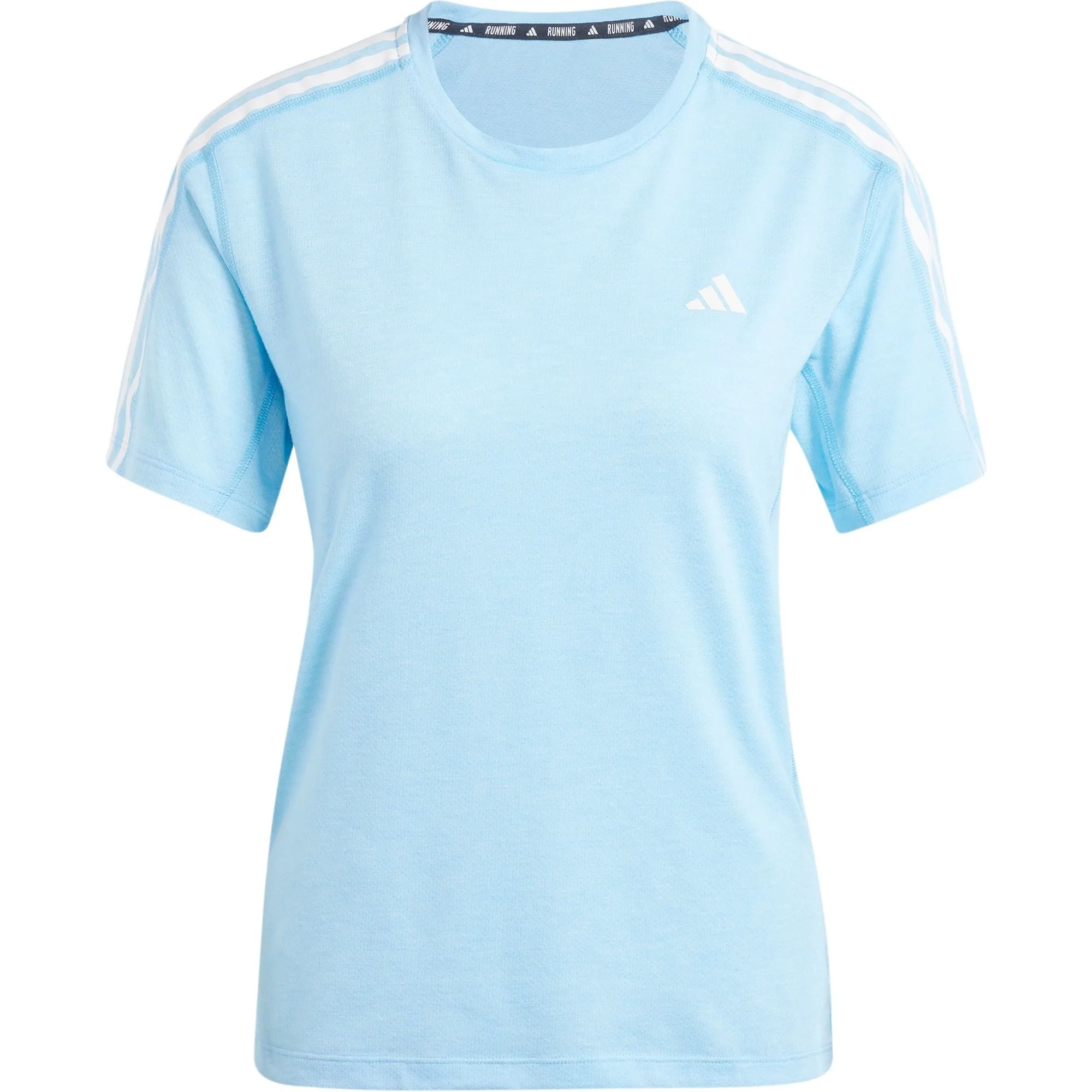 Clothing Adidas  Women adidas Own The Run 3 Stripes Short Sleeve Womens Running Top - Blue