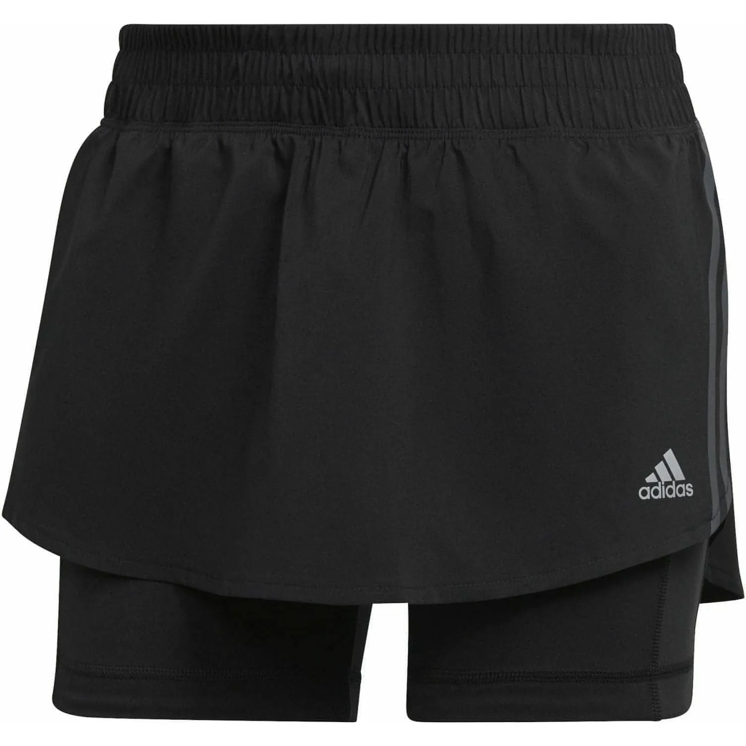 Clothing Adidas  Women adidas Run Icons 3 Stripes Womens Running Skort - Black