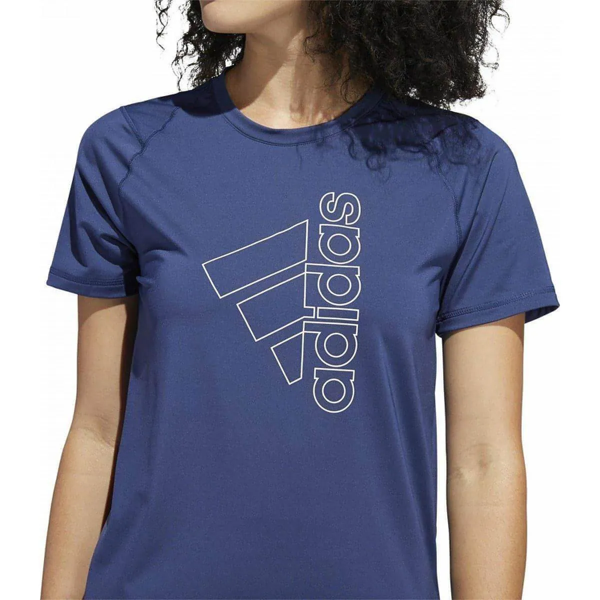 Clothing Adidas  Women adidas Tech Badge of Sport Short Sleeve Womens Training Top - Blue