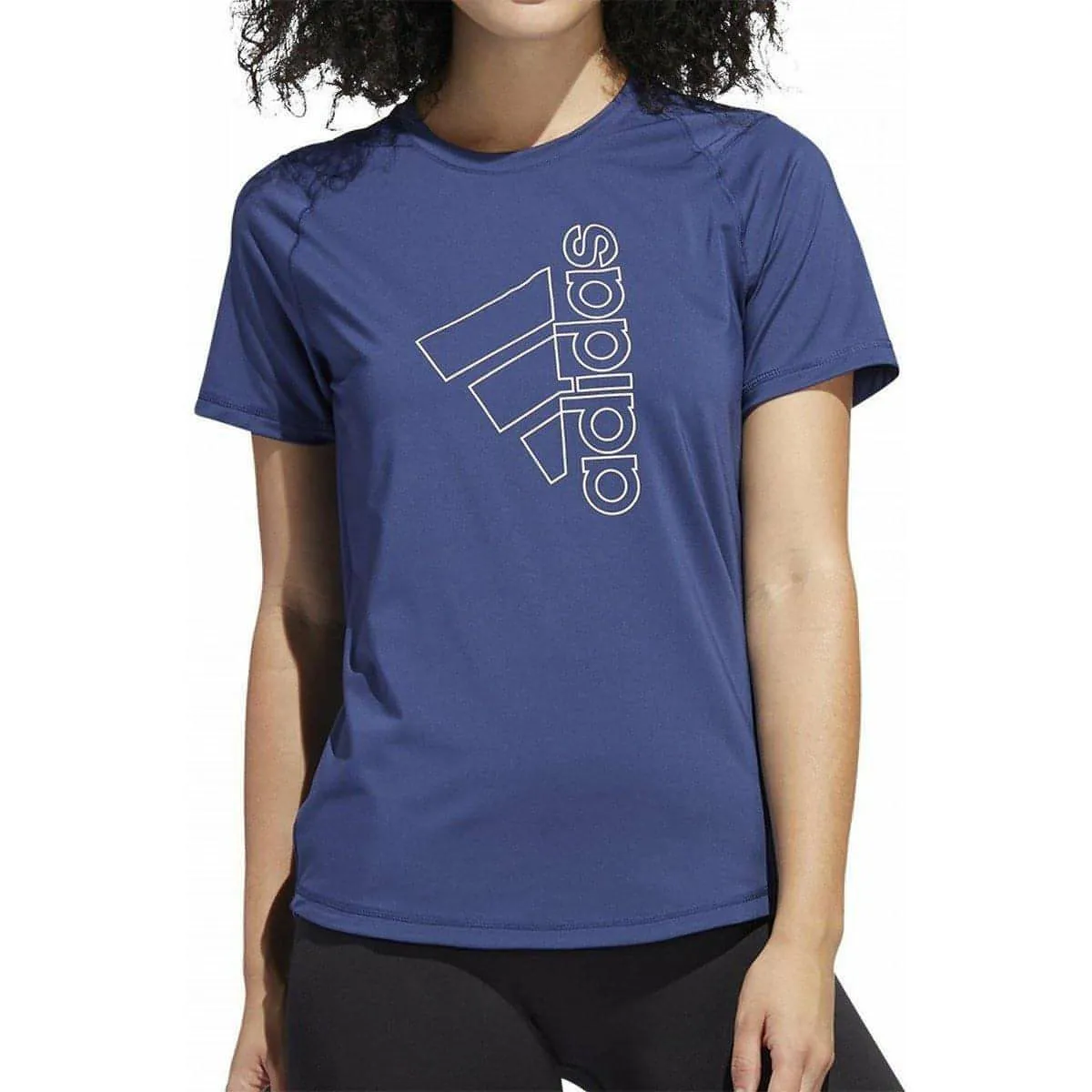 Clothing Adidas  Women adidas Tech Badge of Sport Short Sleeve Womens Training Top - Blue
