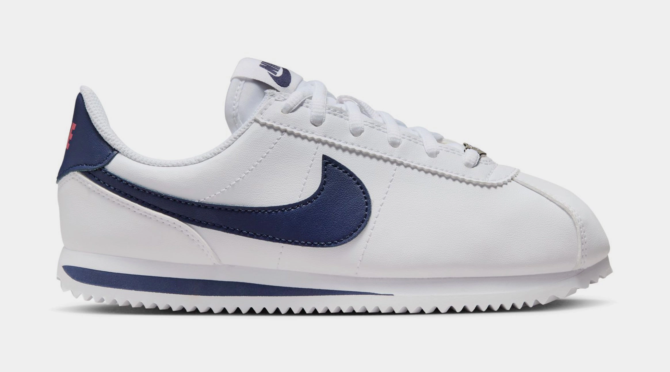 Cortez Basic SL Grade School Lifestyle Shoes (White/Neutral Indigo) nike cortez retro running shoes classic style