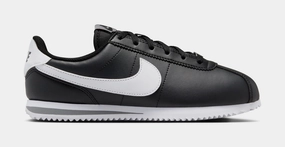 Cortez Leather Grade School Lifestyle Shoes (Black/White) nike cortez retro running shoes classic style