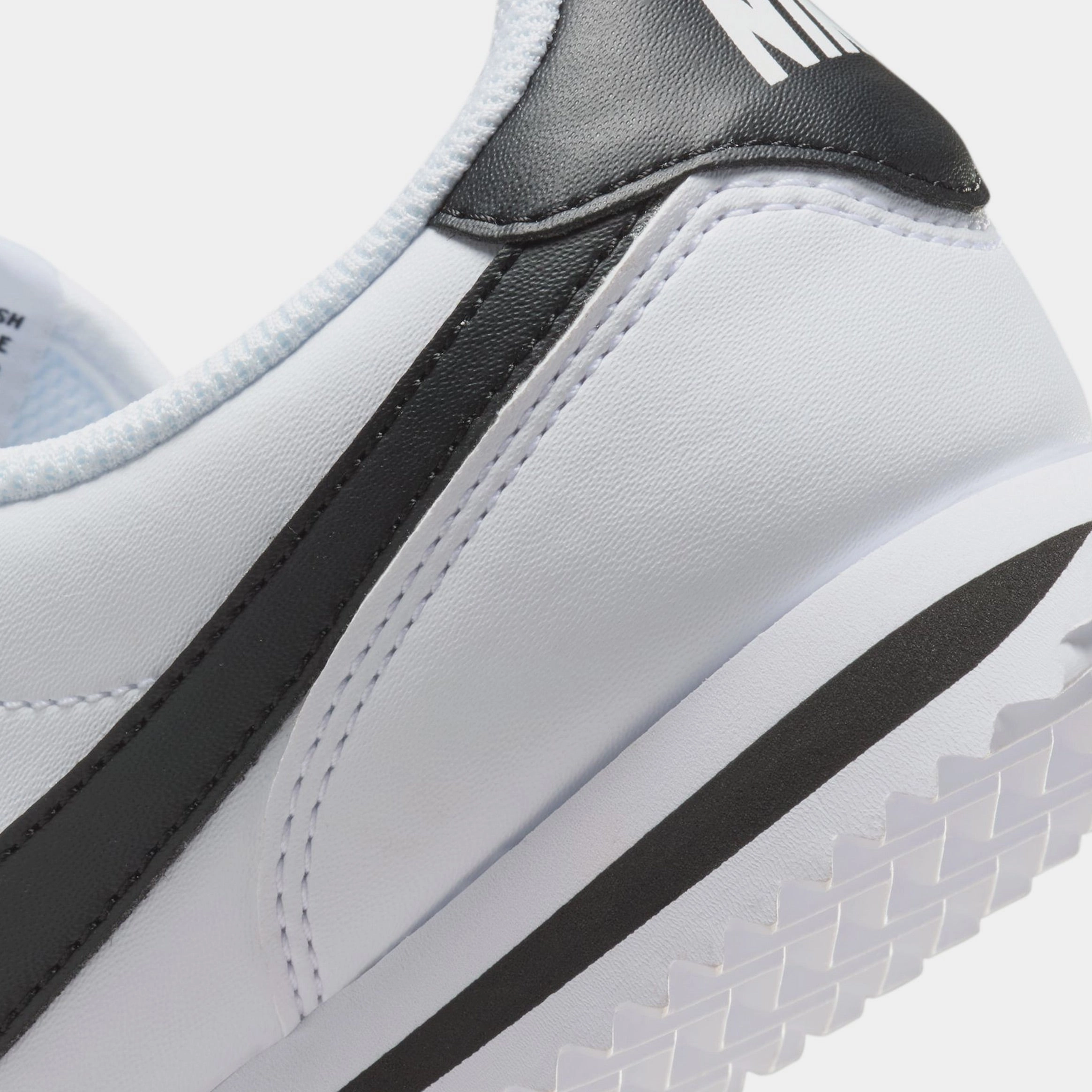 Cortez Leather Grade School Running Shoes (White/Black/White) Classic Cortez